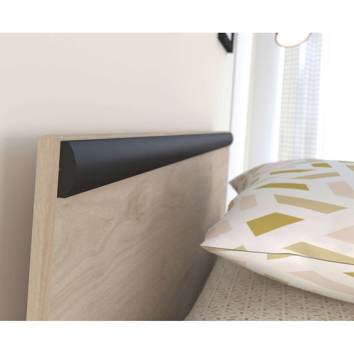 BETT mit 2 Schubladen mit Stauraum Liegefläche 90x200 - Nashville - Apfelbaumfarben, Holzwerkstoff (203/58.9/95.8cm) - Calicosy