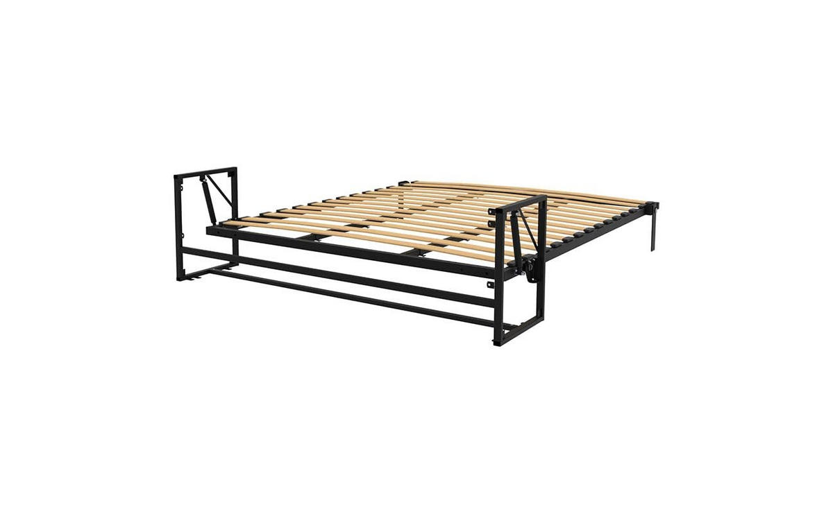 WANDBETT Morphy Classik Modulares SizeFlex- und TypeFlex-System - 160x200 Vertikal - Schwarz, Holz/Metall (160/200cm) - WallBedKing