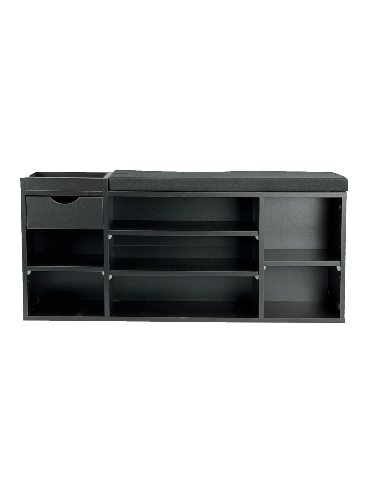 GARDEROBENBANK CARTAGENA, Stoff, Schwarz, 100 x 30 x 45 cm - Schwarz, Holzwerkstoff/Textil (100/45/30cm) - KADIMA DESIGN