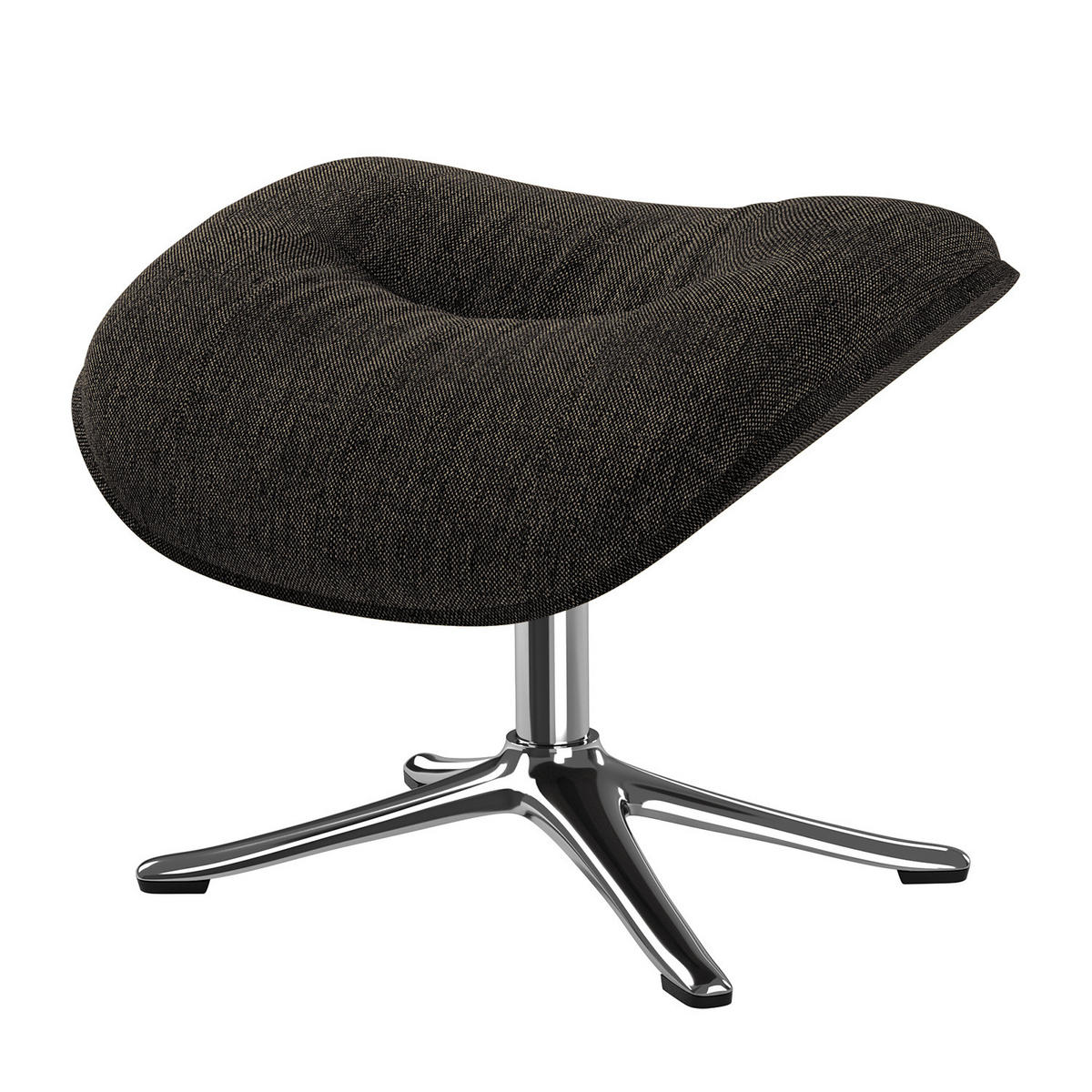 POLSTERHOCKER - Chromfarben/Schwarz, Textil/Metall (44/39/42cm) - home24