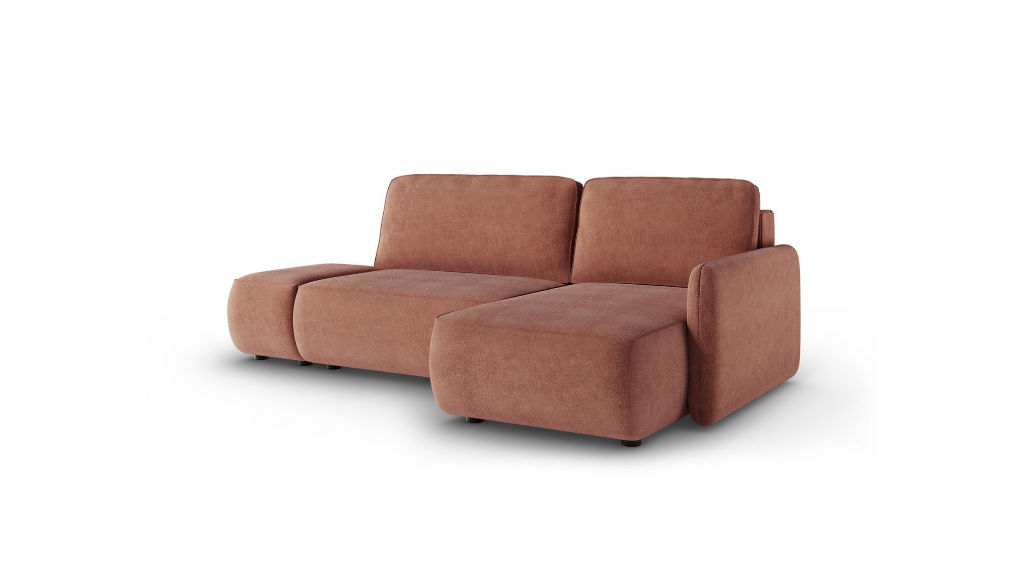ECKSOFA Luka Mit Schlaffunktion - Rotbraun, Holzwerkstoff/Textil (148/229cm) - Fun Möbel