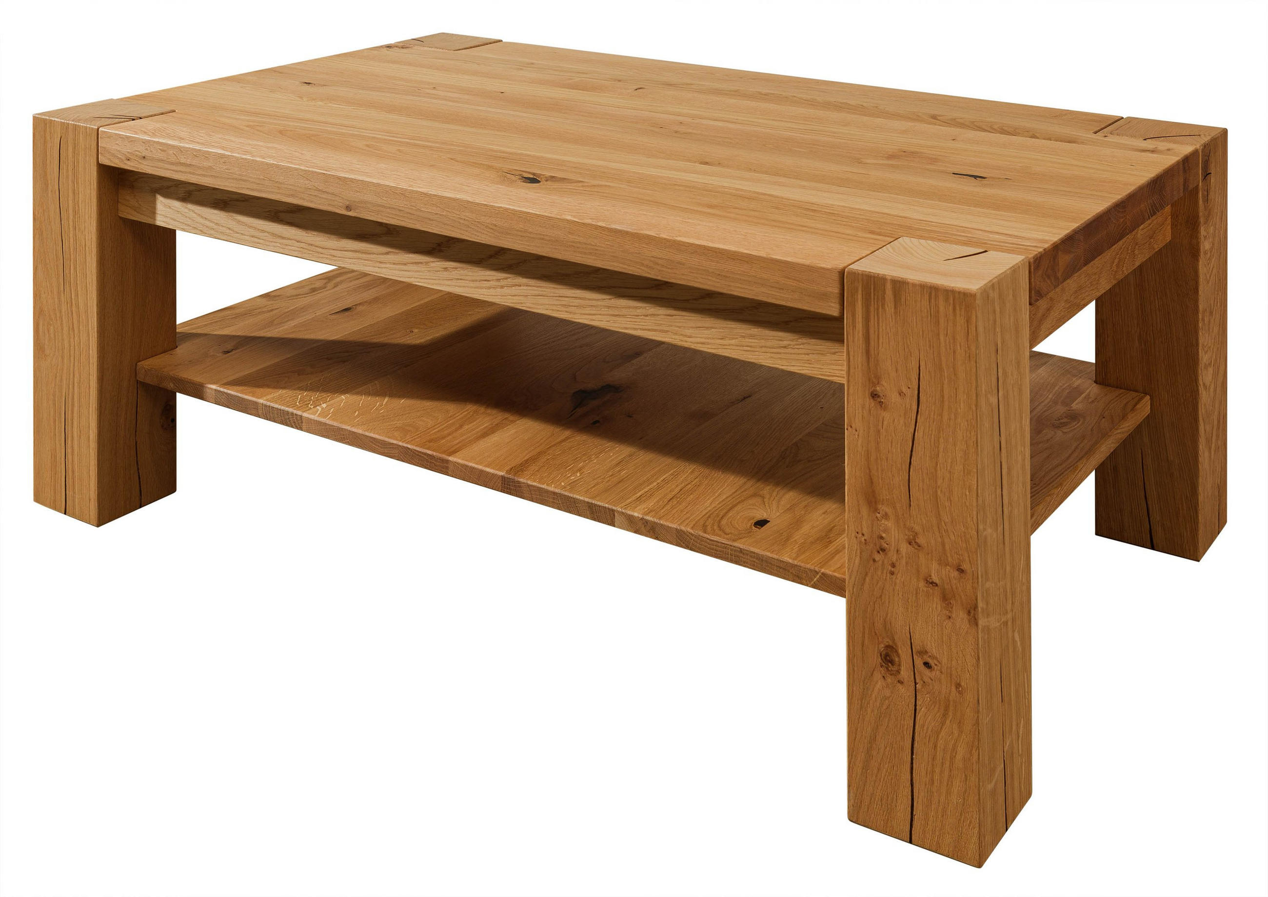 COUCHTISCH Wildeiche 110x70x45 braun geölt KENT #315 - Braun, Holz (110/70/45cm) - Massivmoebel24