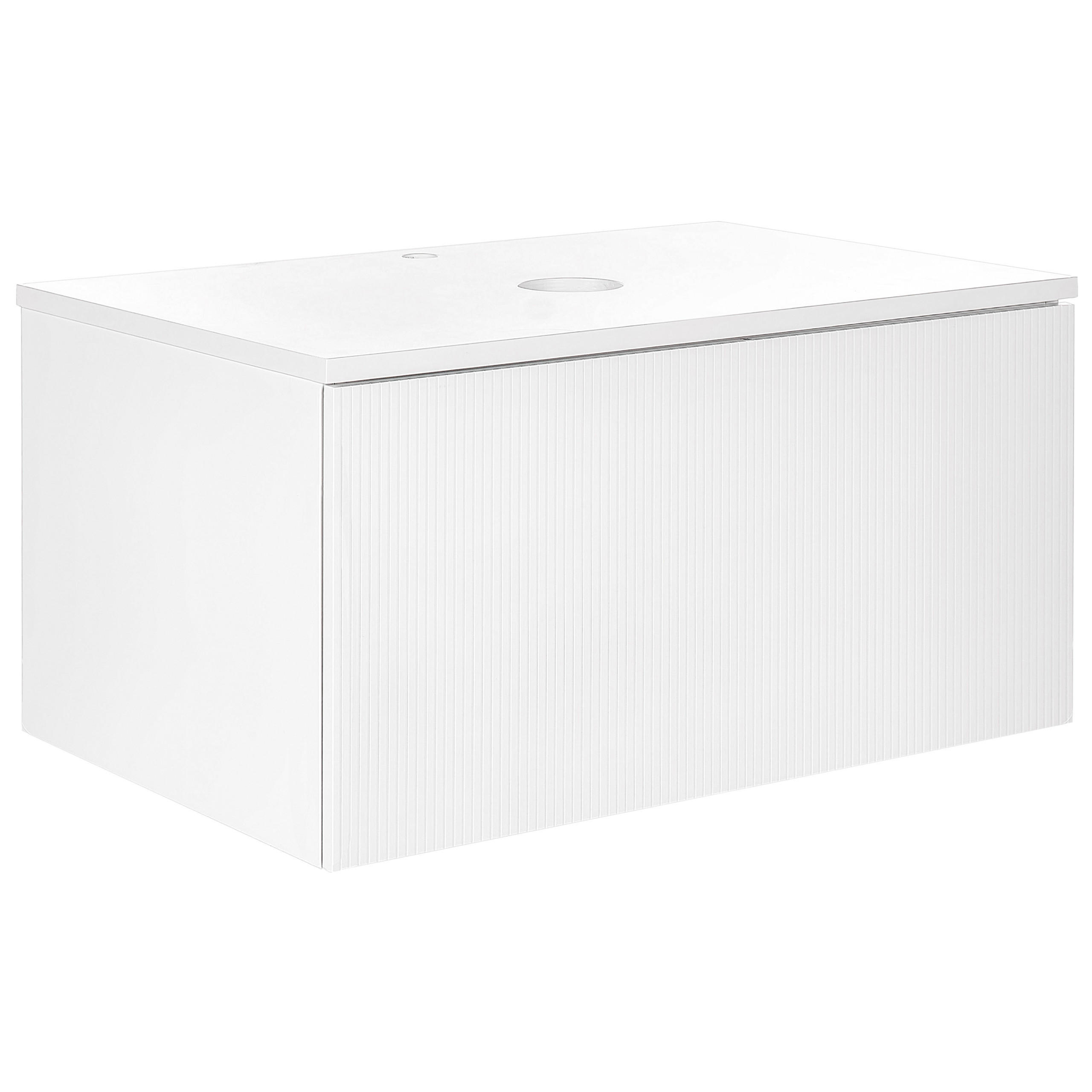 WASCHTISCHUNTERSCHRANK 80 cm Weiß Alzira - Weiß, Holzwerkstoff (80/40/52cm) - Beliani