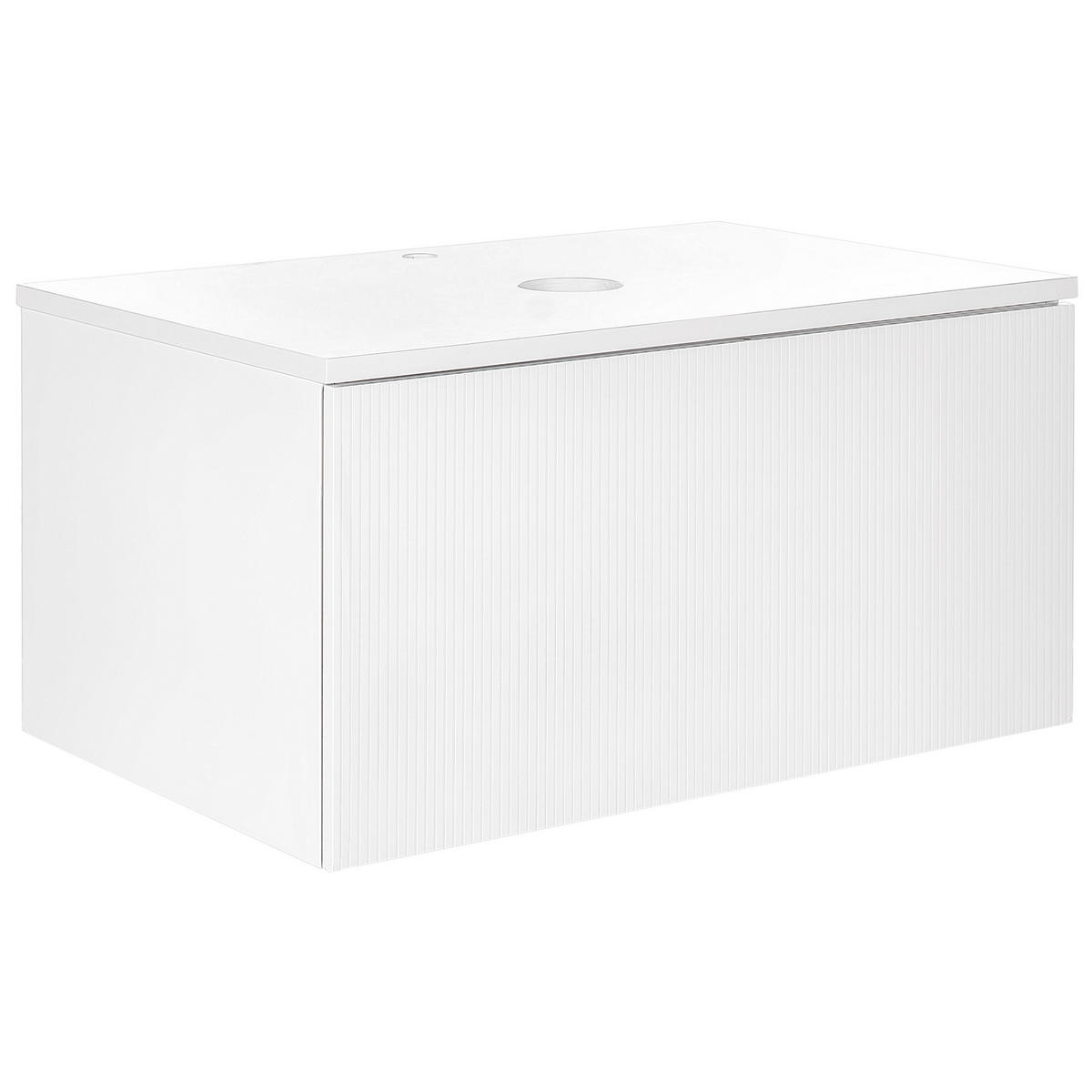 WASCHTISCHUNTERSCHRANK 80 cm Weiß Alzira - Weiß, Holzwerkstoff (80/40/52cm) - Beliani