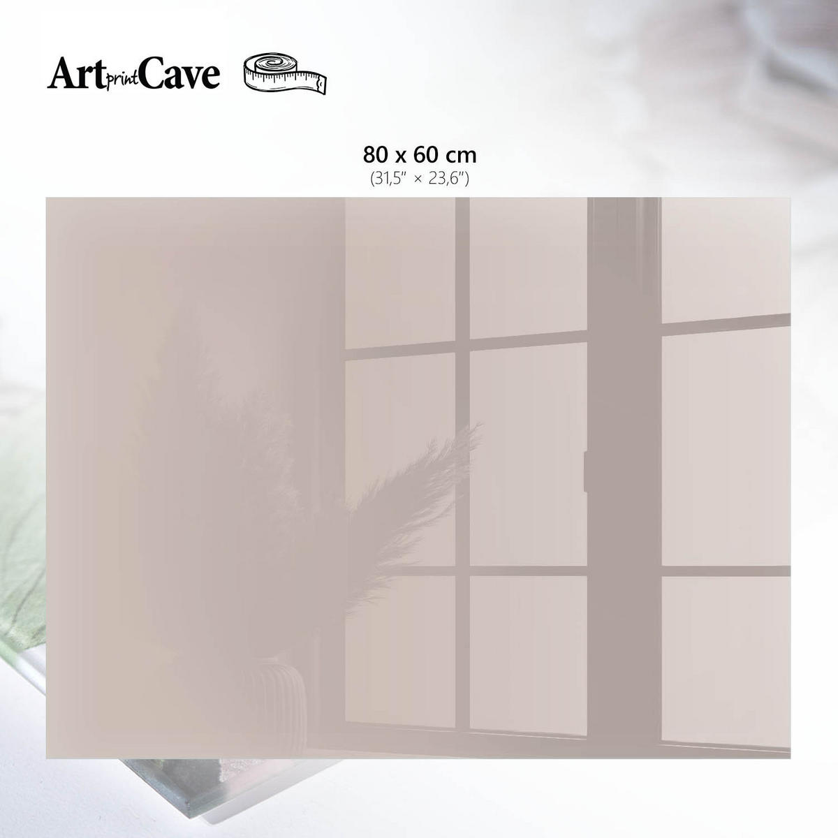 GLASPLATTE 80x60 cm – Warmes, gedecktes Beige - Violett, Glas (0.4/80/60cm) - ArtPrintCave