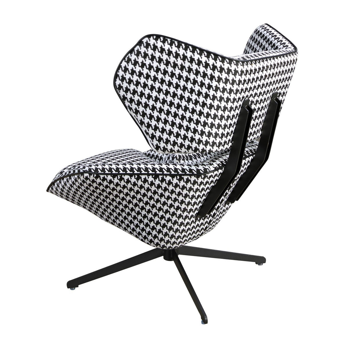 DREHSESSEL Schwarz und weiß 85/95/98 cm - Schwarz, Textil/Metall (85/98/95cm) - ANGEL CERDA