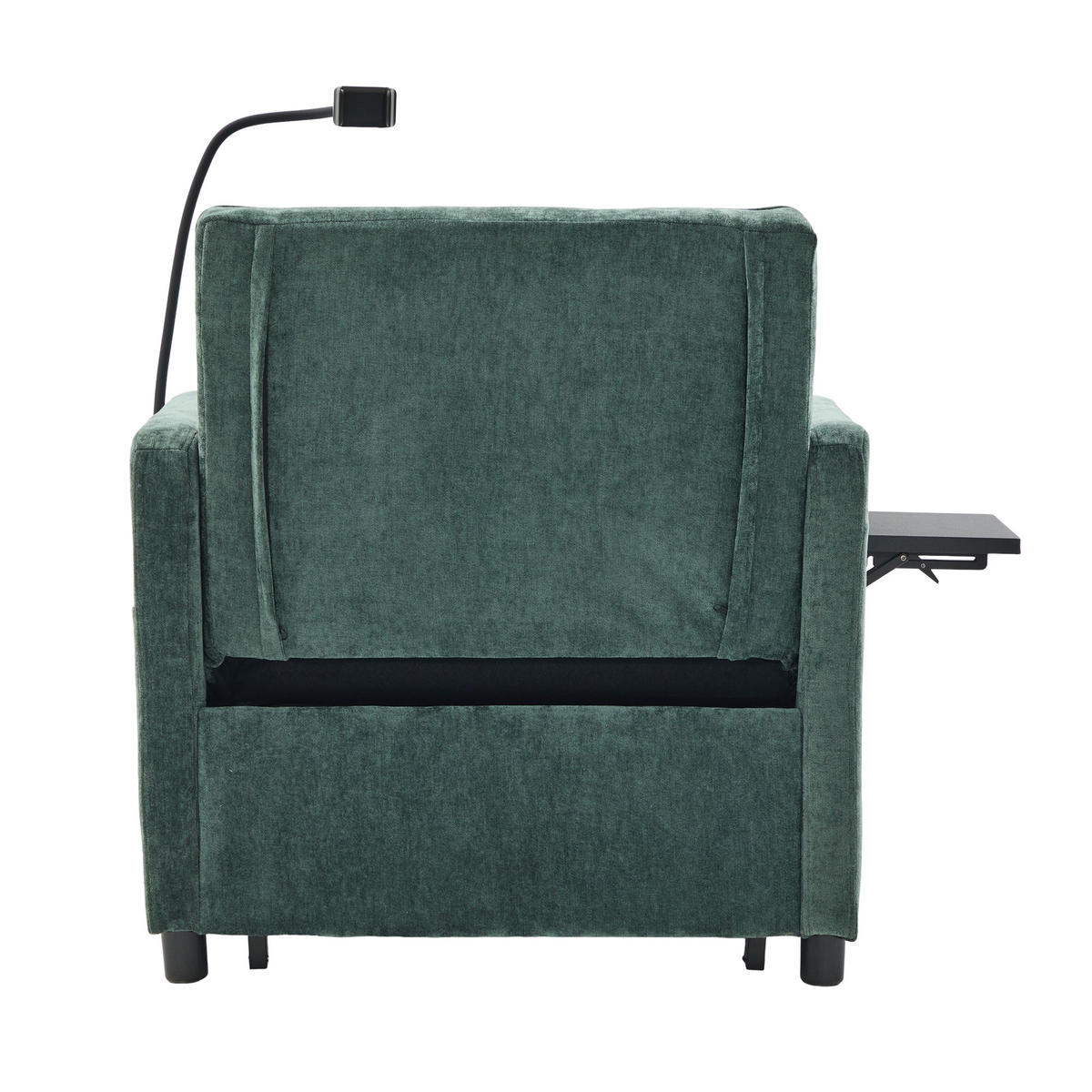 SCHLAFSESSEL 2-in-1 mit Tischchen und Stauraum, DE-42290, Grün - Grün, Metall (79/83/167cm) - ComfortXL