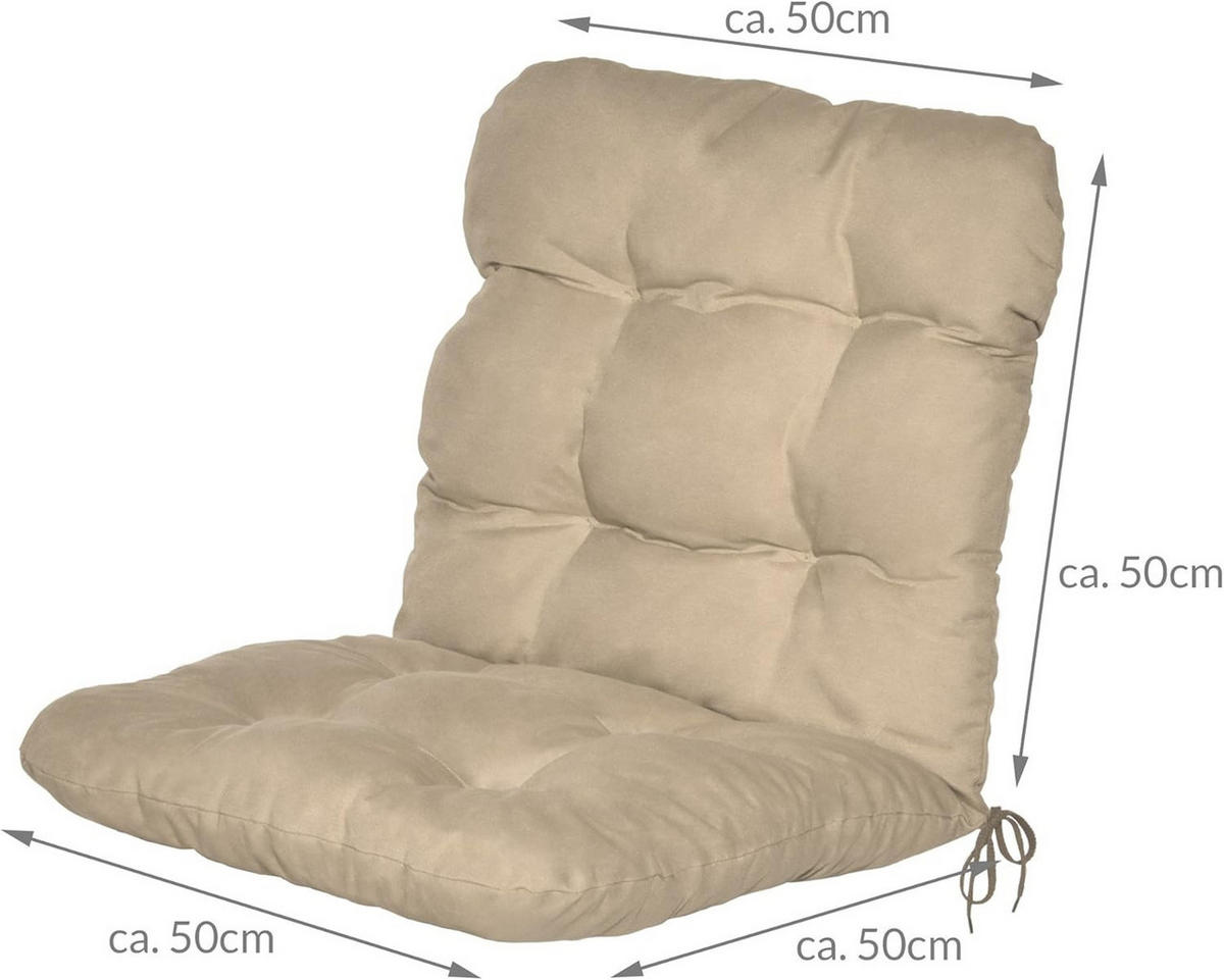 NIEDERLEHNERAUFLAGE Flair NL 100/50/8cm Natur (6tlg) - Naturfarben, Textil (50/8/100cm) - Beautissu 