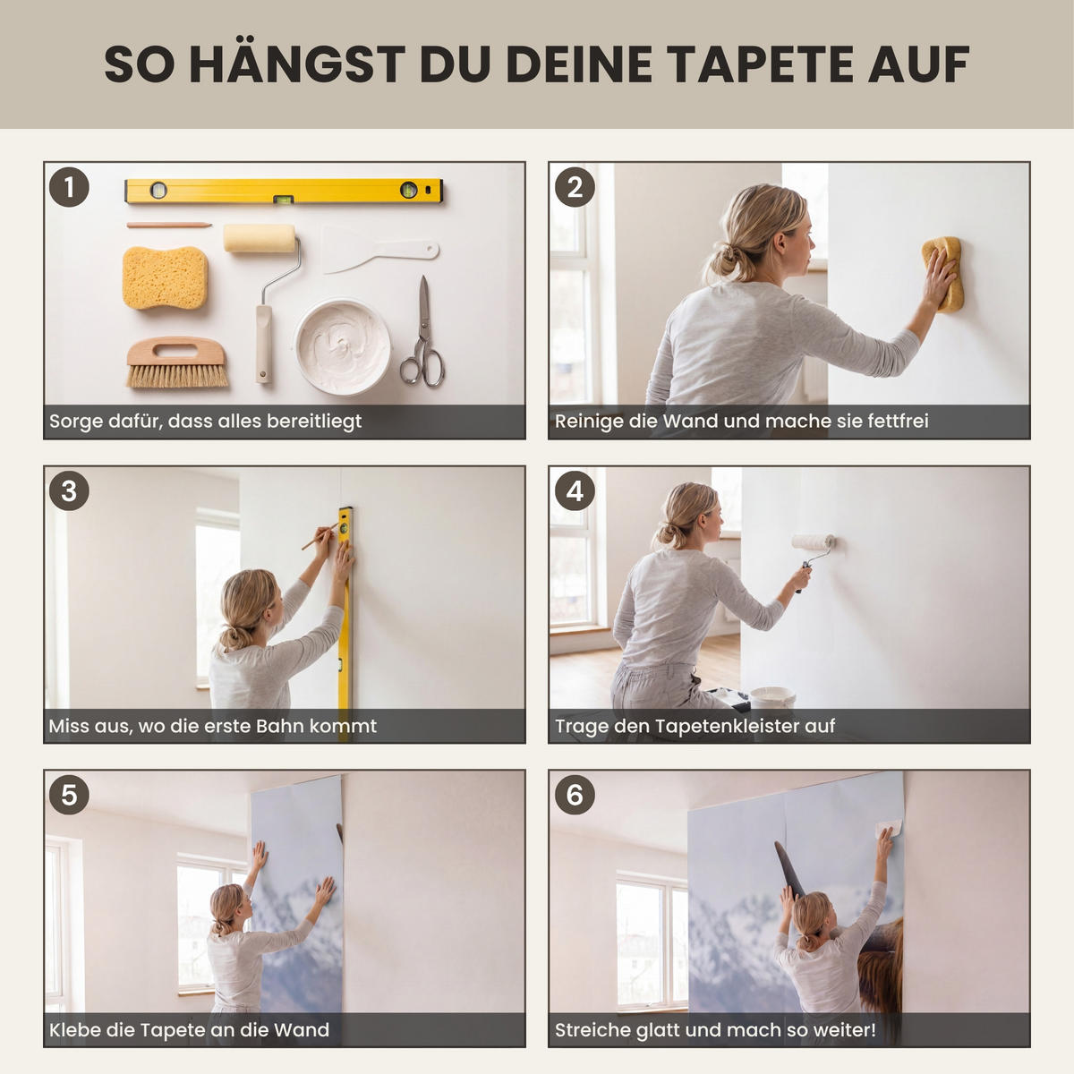 TAPETE - Schottischer Hochländer - Braun - Wasser - 280x220 cm - Braun, Papier (280/220cm) - OnlyWow
