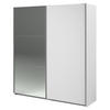KLEIDERSCHRANK weiß 178 cm, Schwebetürenschrank 2-türig mit Spiegel und Soft-Close - Weiß, Glas/Holzwerkstoff (178/203/59cm) - Parisot Meuble
