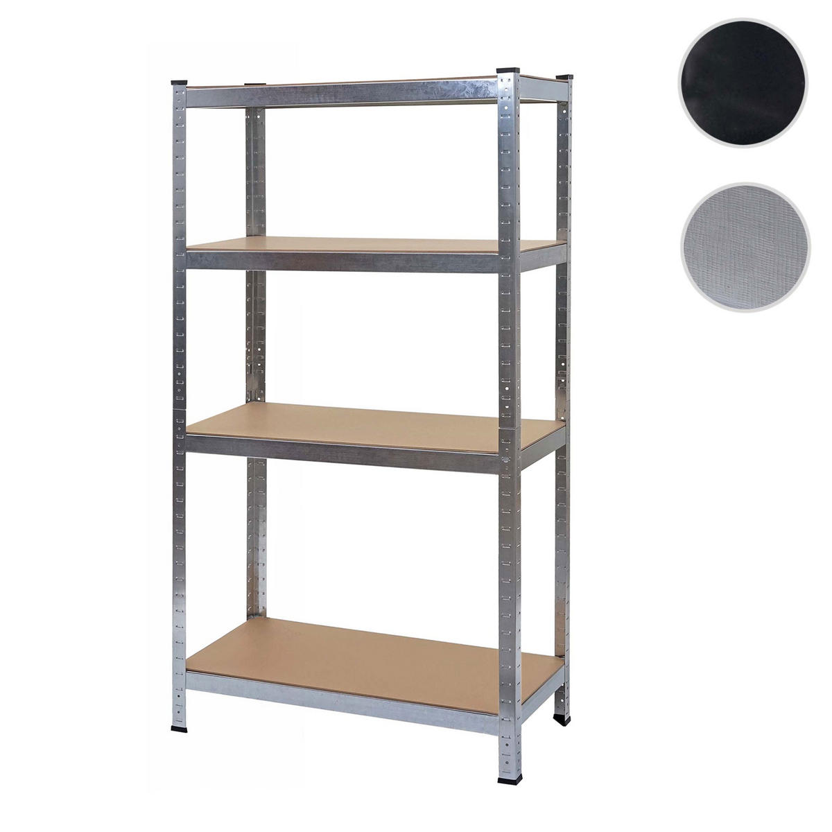 SCHWERLASTREGAL Silbergrau, Braun - Braun/Grau, Metall (80/160/40cm) - MCW