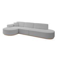 ECKSOFA Ottomane Links MARI-L2-v1 - 328x171x83 cm Hellgrau Bouclé - Hellgrau, Holzwerkstoff/Textil (328/171cm) - ALTDECOR