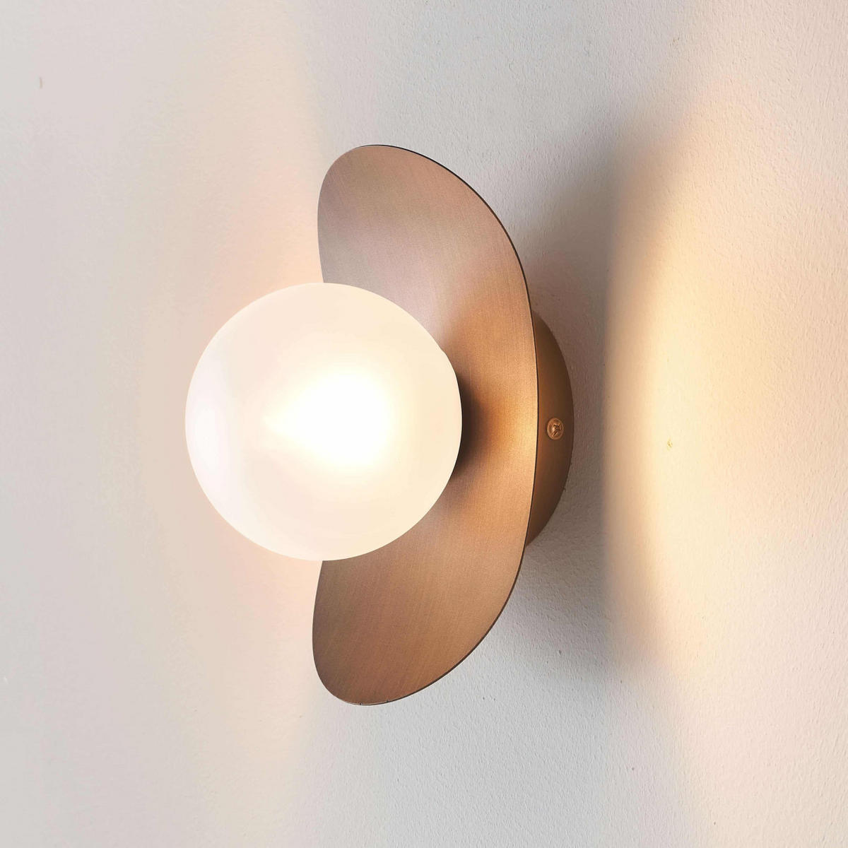 WANDLEUCHTE Aurema, Braun, 20cm - Braun, Glas (12/20/14cm) - KOSILUM