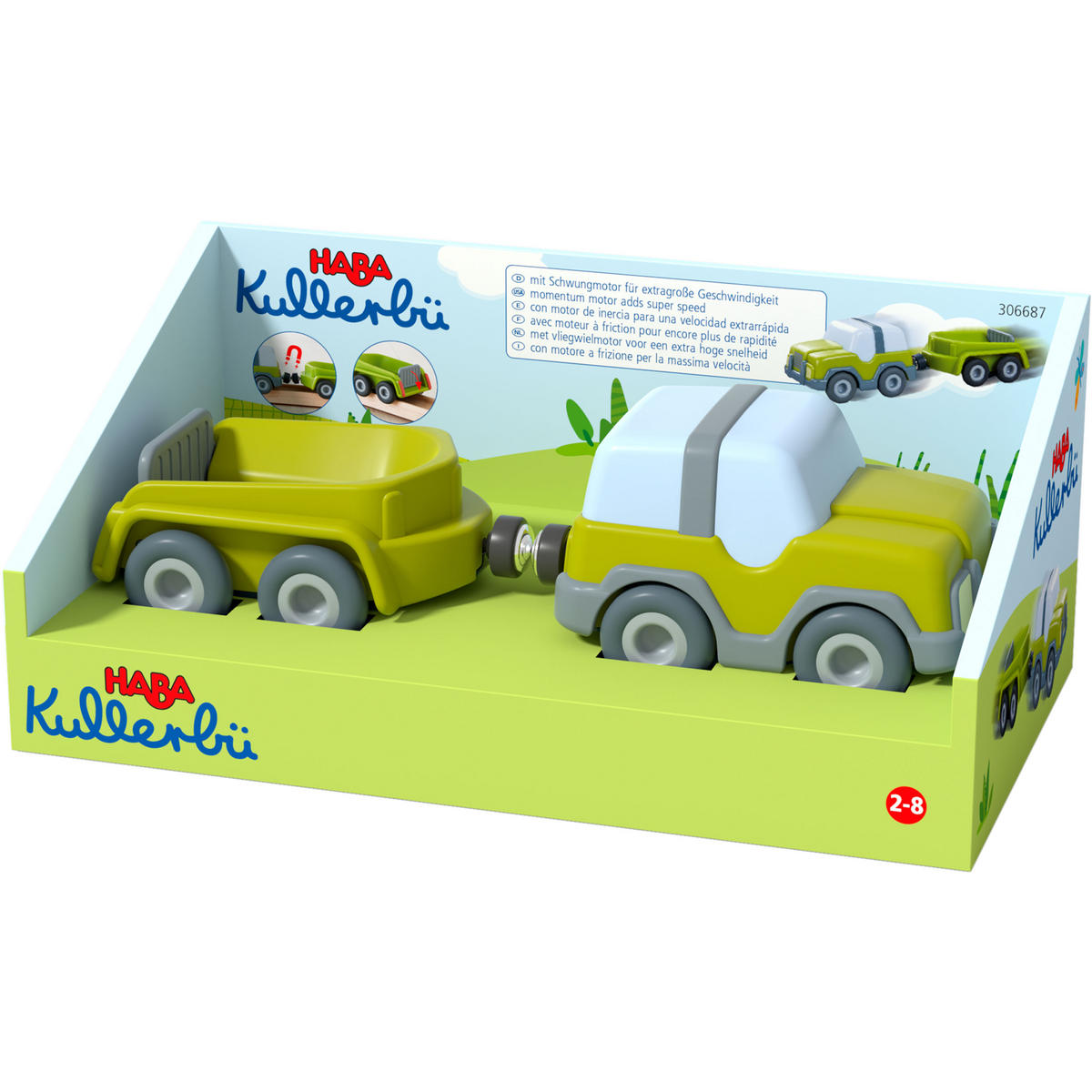 SPIELZEUGAUTO Kullerbü - Geländwagen mit Anhänger, ab 2 Jahren - Multicolor, Kunststoff (12/21cm) - Haba
