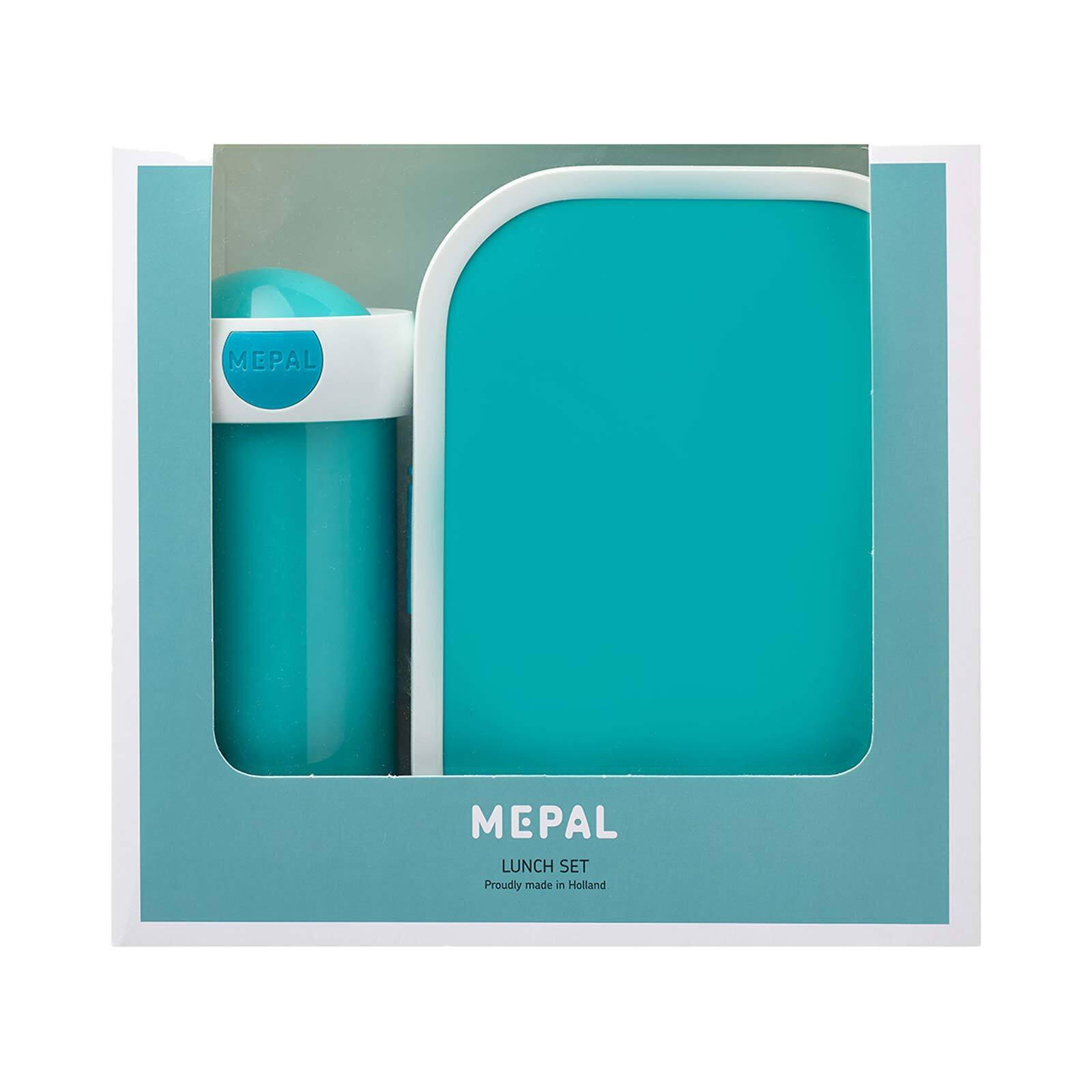 BROTDOSE + VERSCHLUSSBECHER Campus türkis 300 ml + 700 ml 2er Set - Türkis, Kunststoff (7.5/18.8/20.5cm) - Mepal