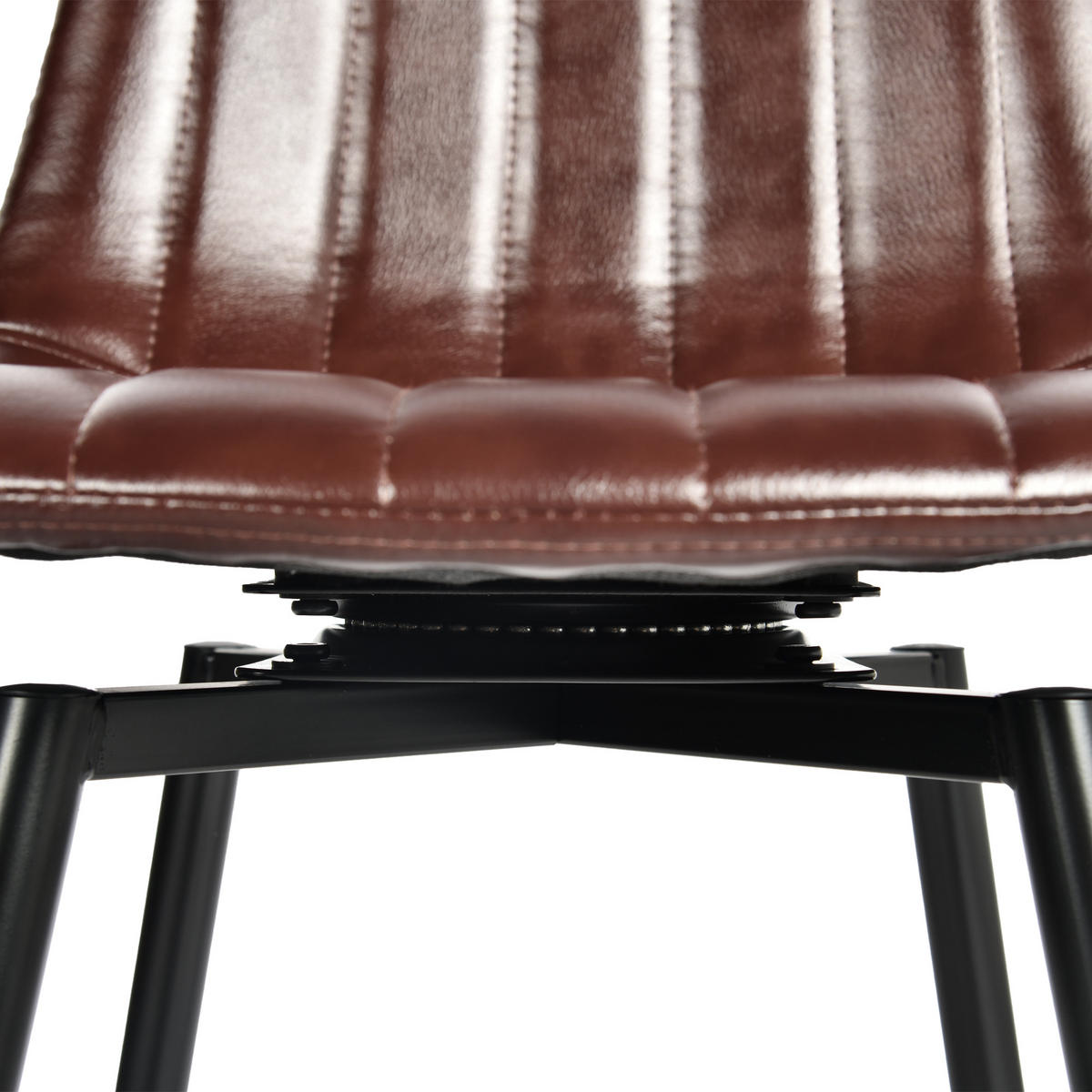 BARHOCKER Drehbare 2er-Set H67 cm - Rotbraun/Schwarz, Textil/Metall (42.5/97/46.5cm) - Urban Meuble