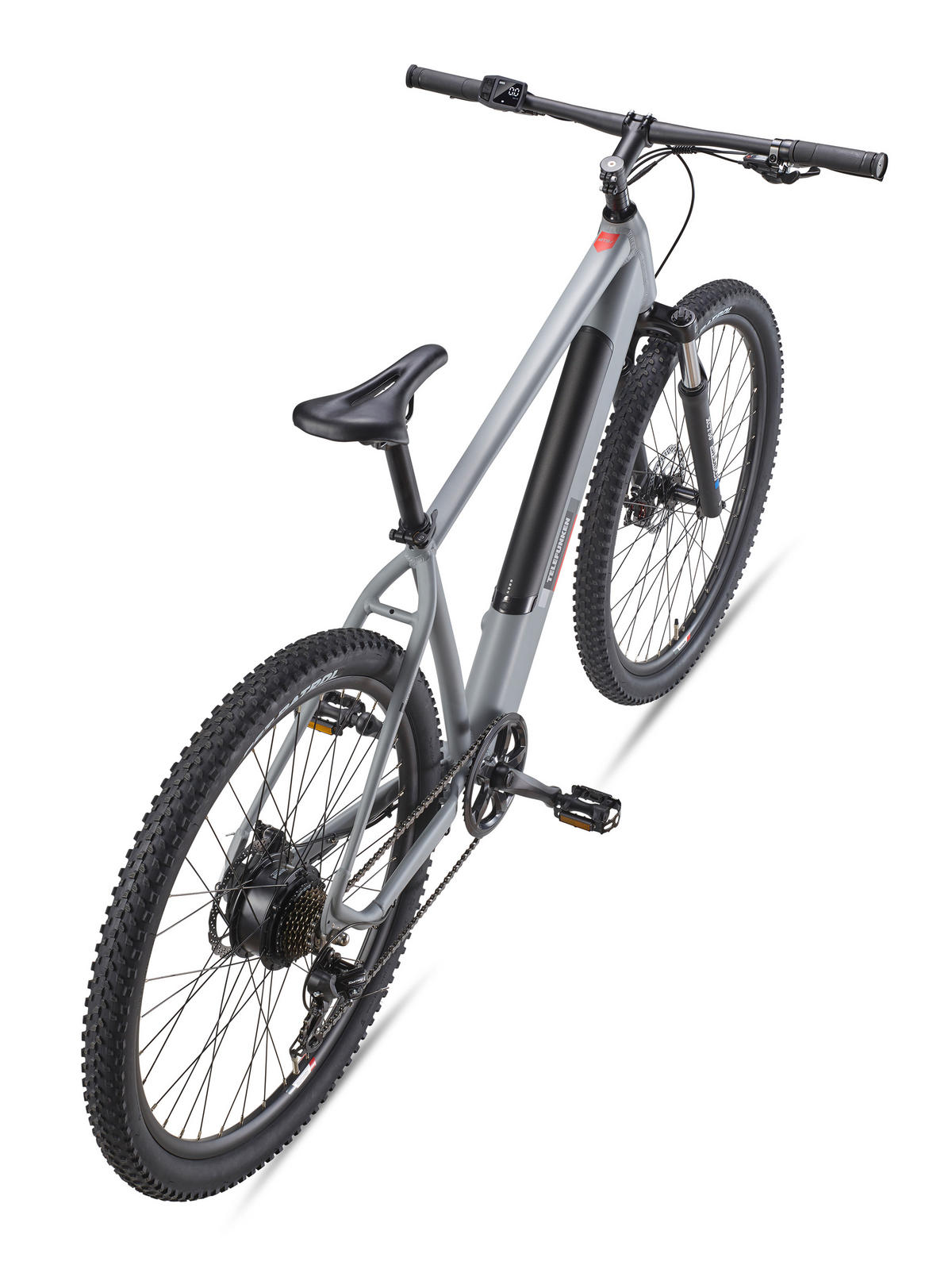E-BIKE Mountainbike Aufsteiger M921 | Für Damen u. Herren | 468 Wh | Heckmotor | 7-Gang-Kettenschaltung | 29 Zoll - Grau, Metall (114.6cm) - Telefunken