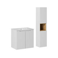 KOPALNIŠKO POHIŠTVO 60cm Riva 2-delni komplet Bela - bela, leseni material (60/57/40cm) - Petits-meubles