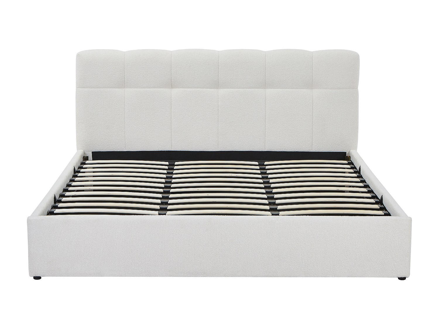 BETT mit Bettkasten - 2 Personen - stoff - weiß Maziri - Weiß, Textil (180/200cm) - Vente-Unique