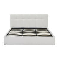 BETT mit Bettkasten - 2 Personen - stoff - weiß Maziri - Weiß, Textil (180/200cm) - Vente-Unique