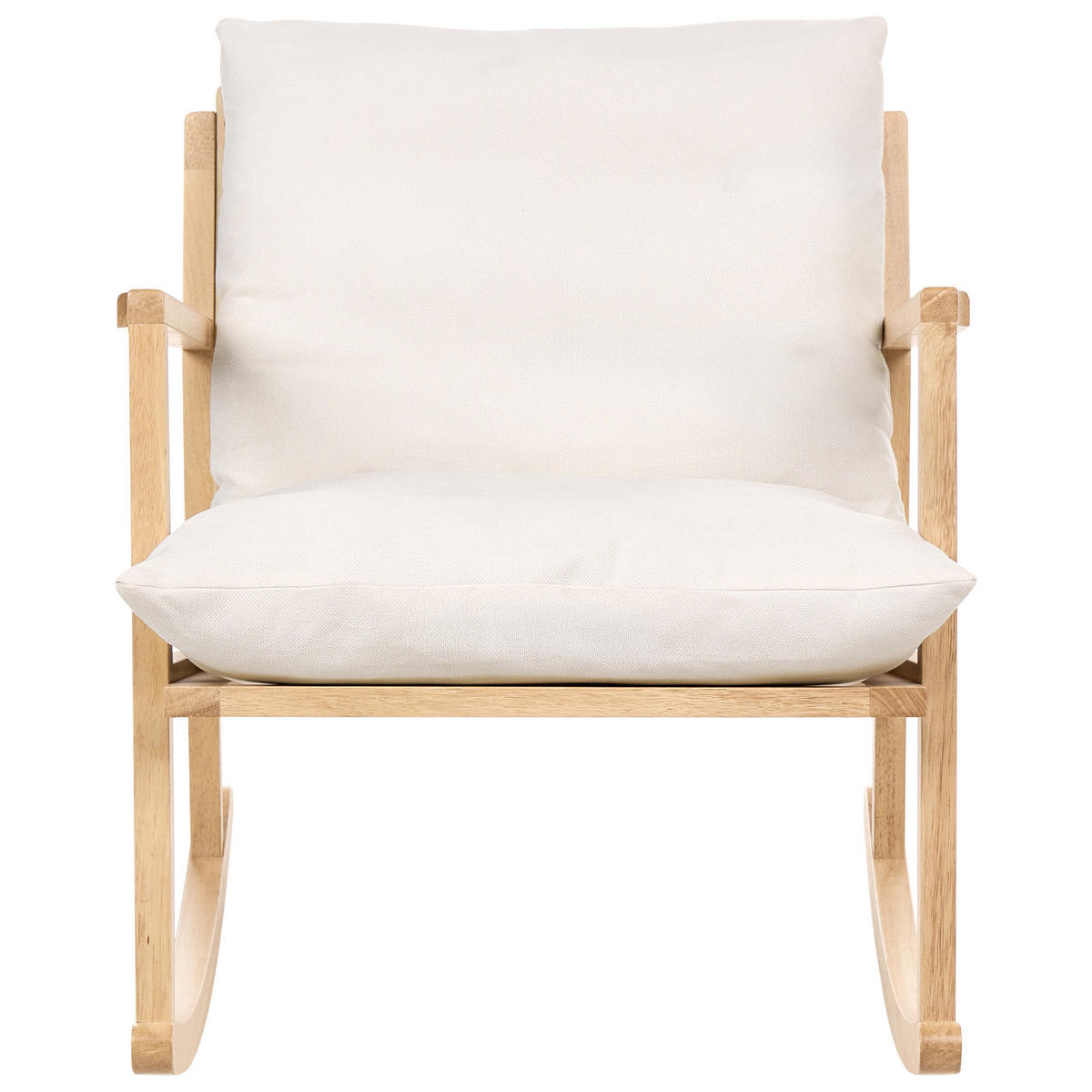 HOUPACÍ KŘESLO Dřevo Světle hnědé/Světle béžové Kjevik - hnědá/béžová, textil (65/75/75cm) - Beliani