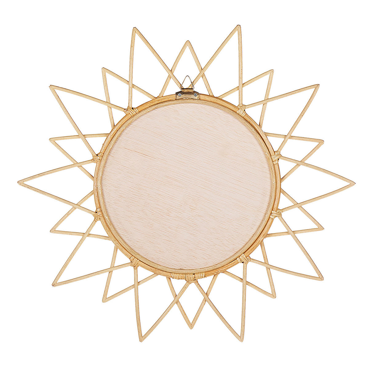 WANDSPIEGEL Rattan natürlich Sonnenform 61 cm Aroek - Beige/Naturfarben, Naturmaterialien (61/61/3cm) - Beliani