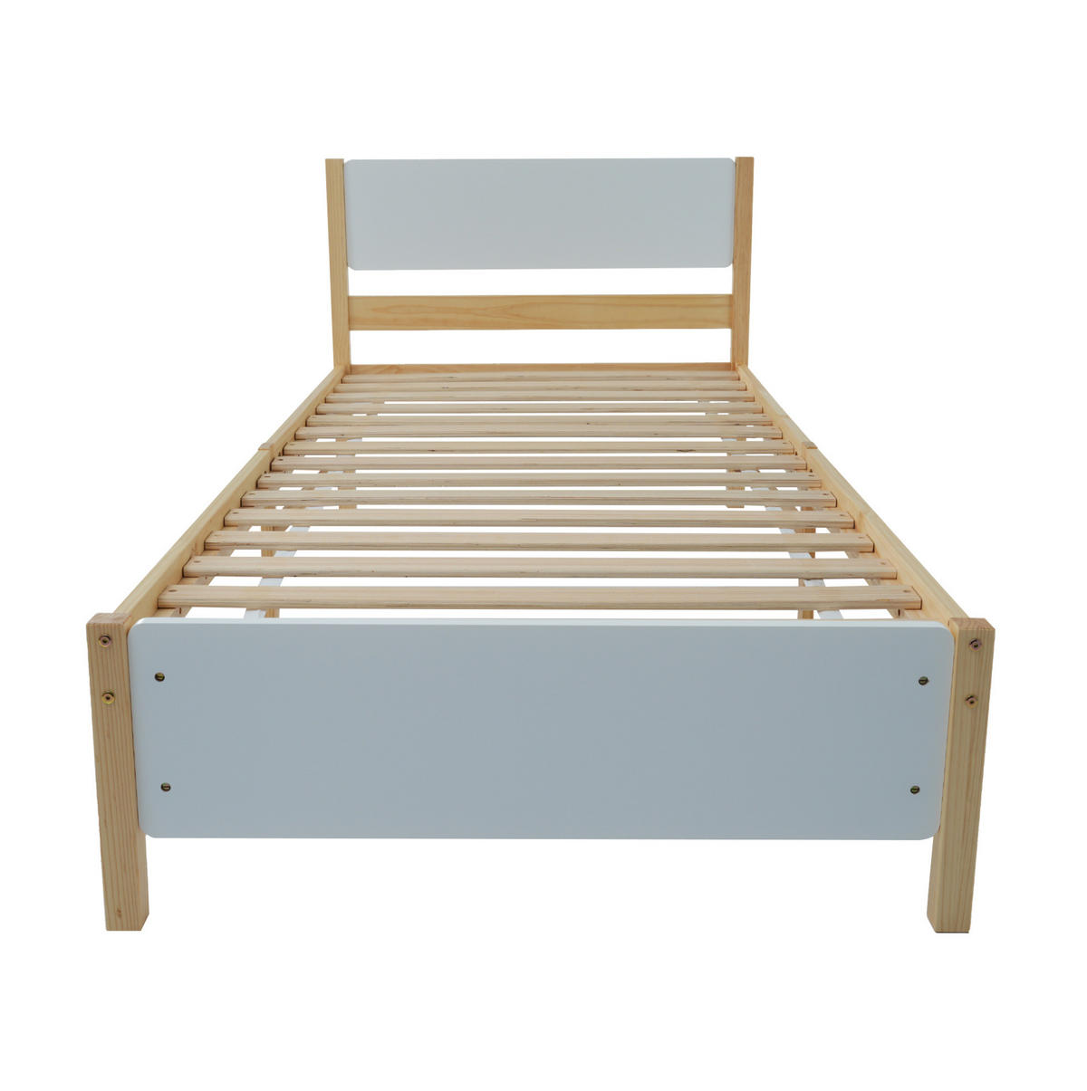 RÁMOVÁ posteľ, 90/200 cm biele/prírodné - prírodná farba, drevo (90/200cm) - BEAOK