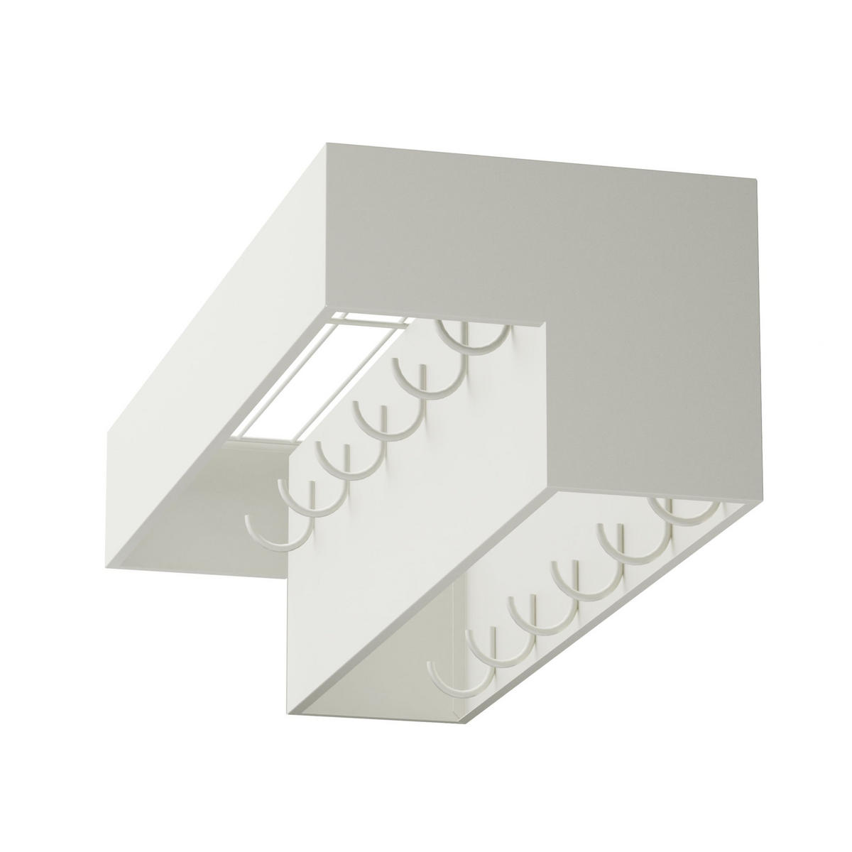 WANDGARDEROBE mit Ablage 60 cm Metall 96742 Weiß Garderobenleiste Hängegarderobe - Weiß, Metall (60/18/24cm) - DanDiBo