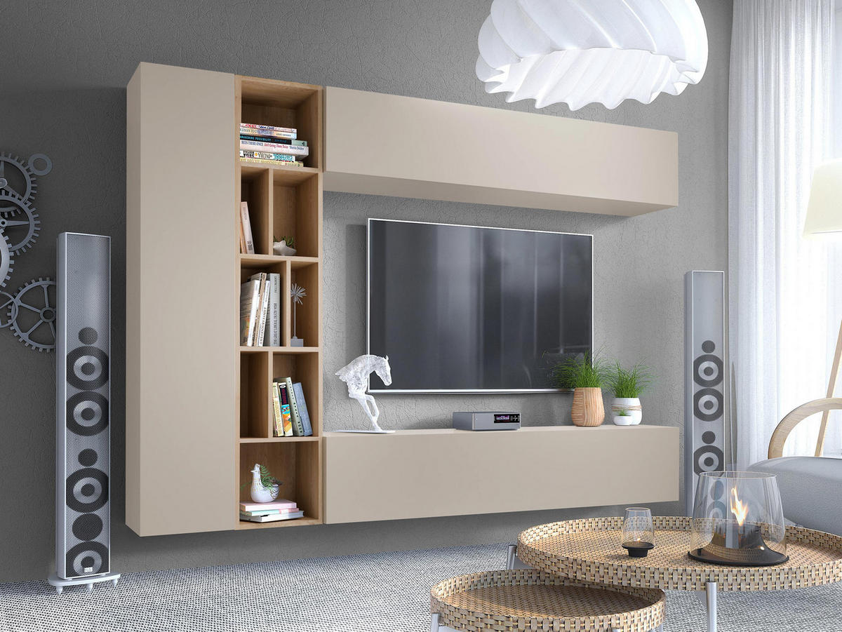 WOHNWAND Kodita - Kaschmir, Holzwerkstoff (224/160/33cm) - MIRJAN24