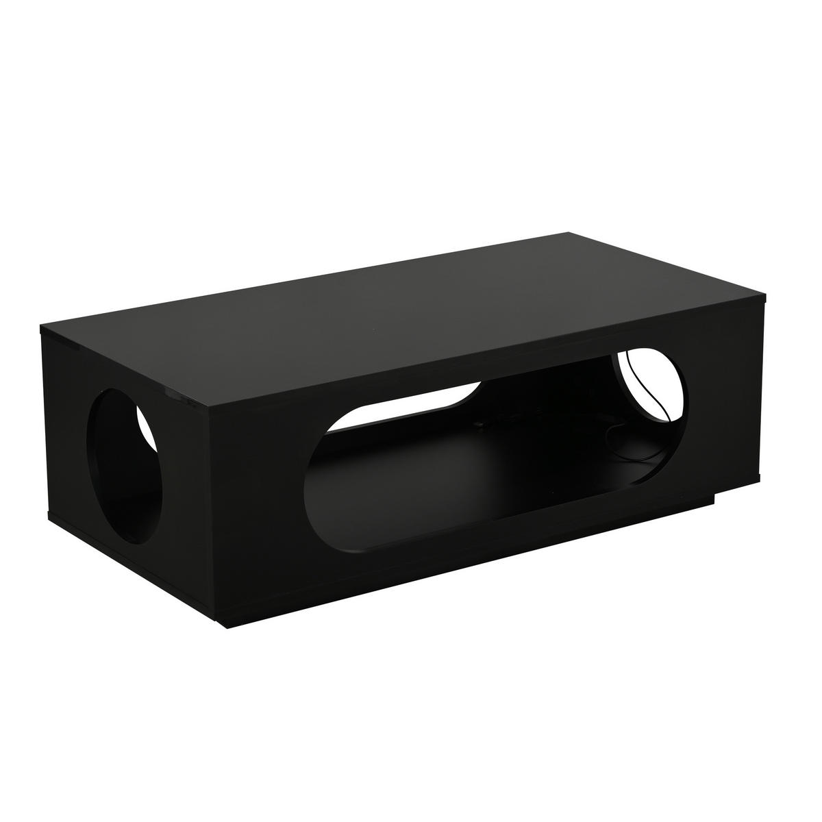 COUCHTISCH Schwarz 100/50/35 cm mit LED-Beleuchtung - Schwarz, Holzwerkstoff (50/100/35cm) - PANGIVO