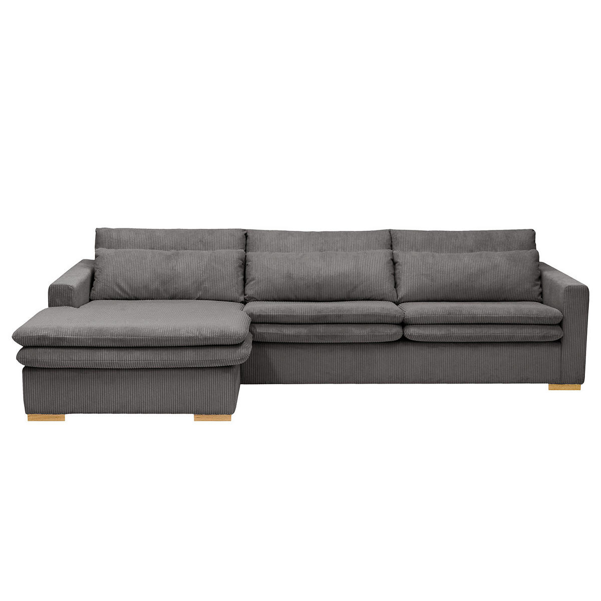 ECKSOFA mit Longchair - Grau, Textil (299/164cm) - home24