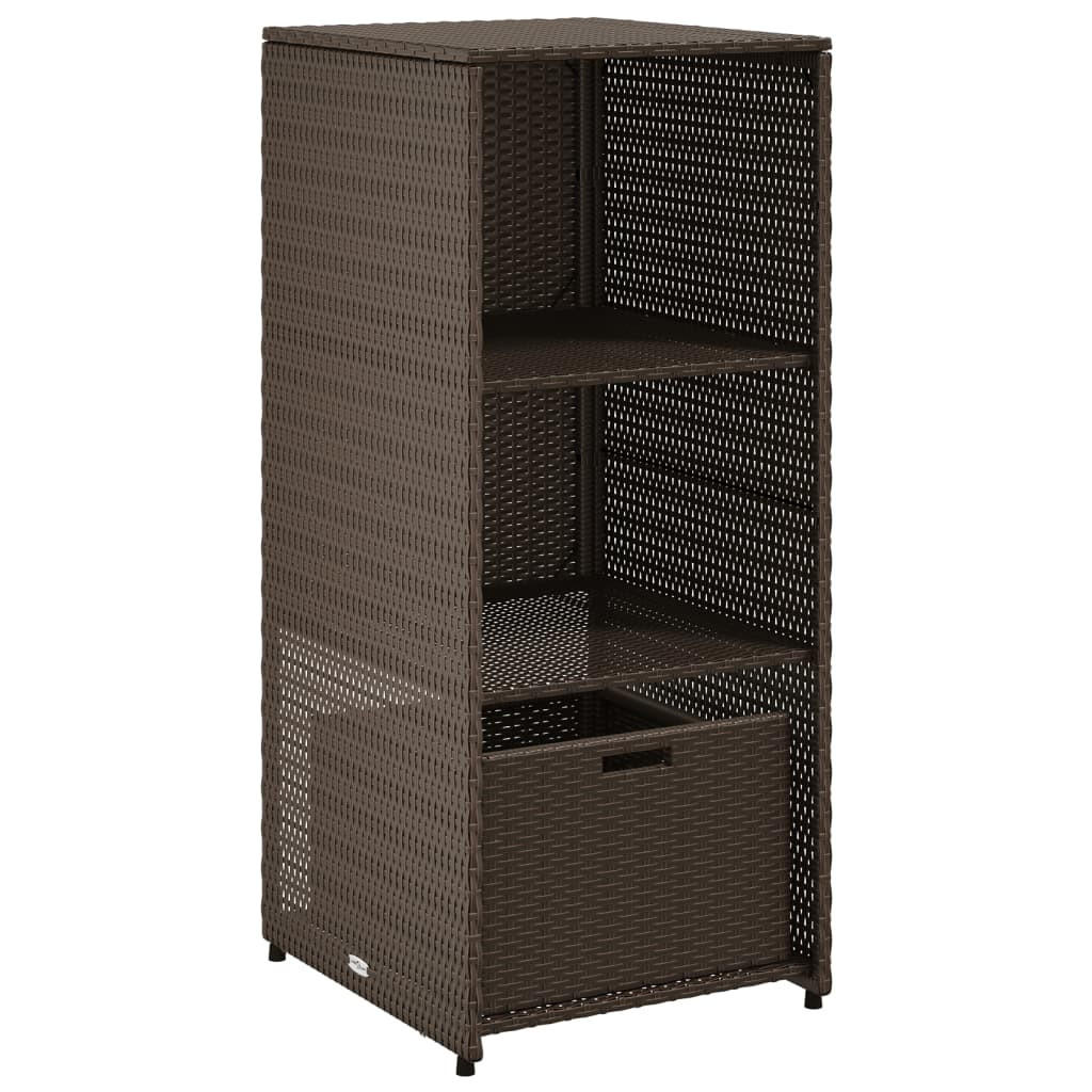 GARTENSCHRANK Braun 50x55x115 cm Poly Rattan - Braun, Kunststoff (50/115/55cm) - furnicato