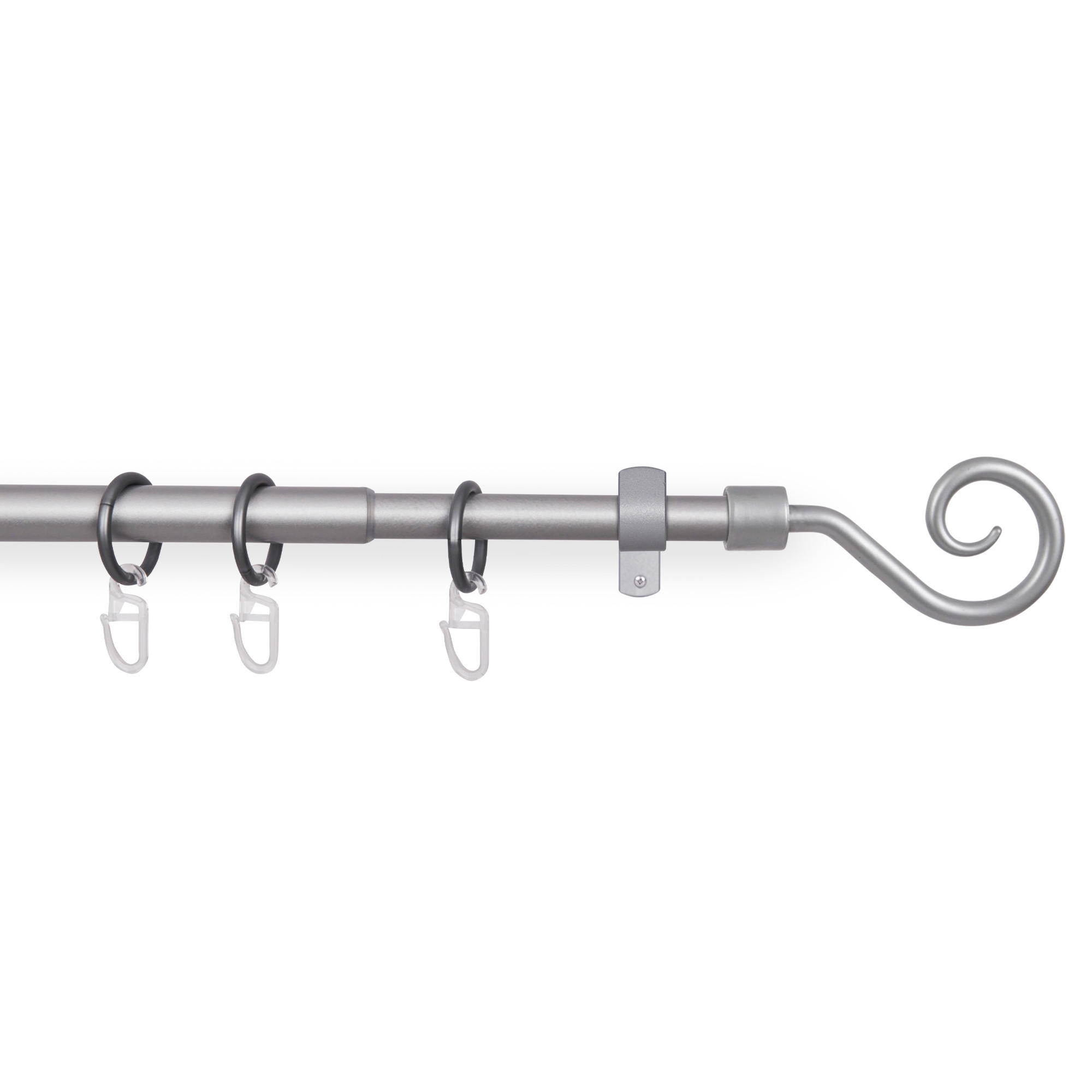GARDINENSTANGENSET 120-220cm Silber Roma - Silberfarben, Metall (120cm)
