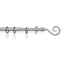 GARDINENSTANGENSET 120-220cm Silber Roma - Silberfarben, Metall (120cm)