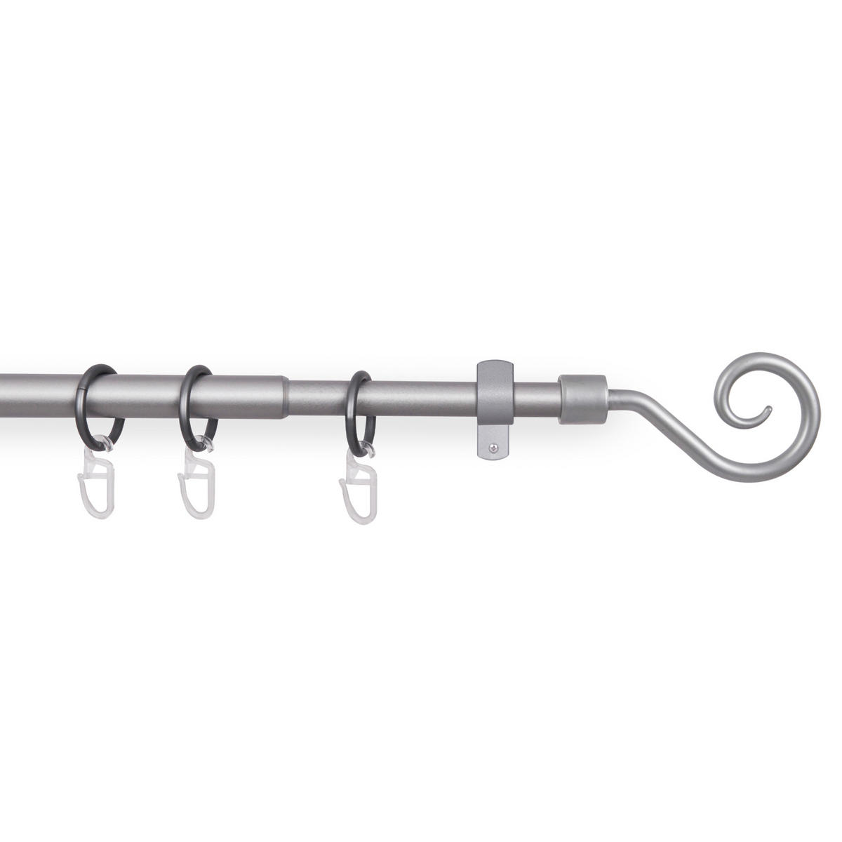 GARDINENSTANGENSET 120-220cm Silber Roma - Silberfarben, Metall (120cm)