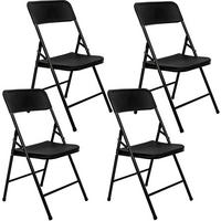 KLAPPSTÜHLE 4er Set in Rattan-Optik bis 150kg 50x46x83,5 cm - Schwarz, Kunststoff (50/83.5/46cm) - Amanka