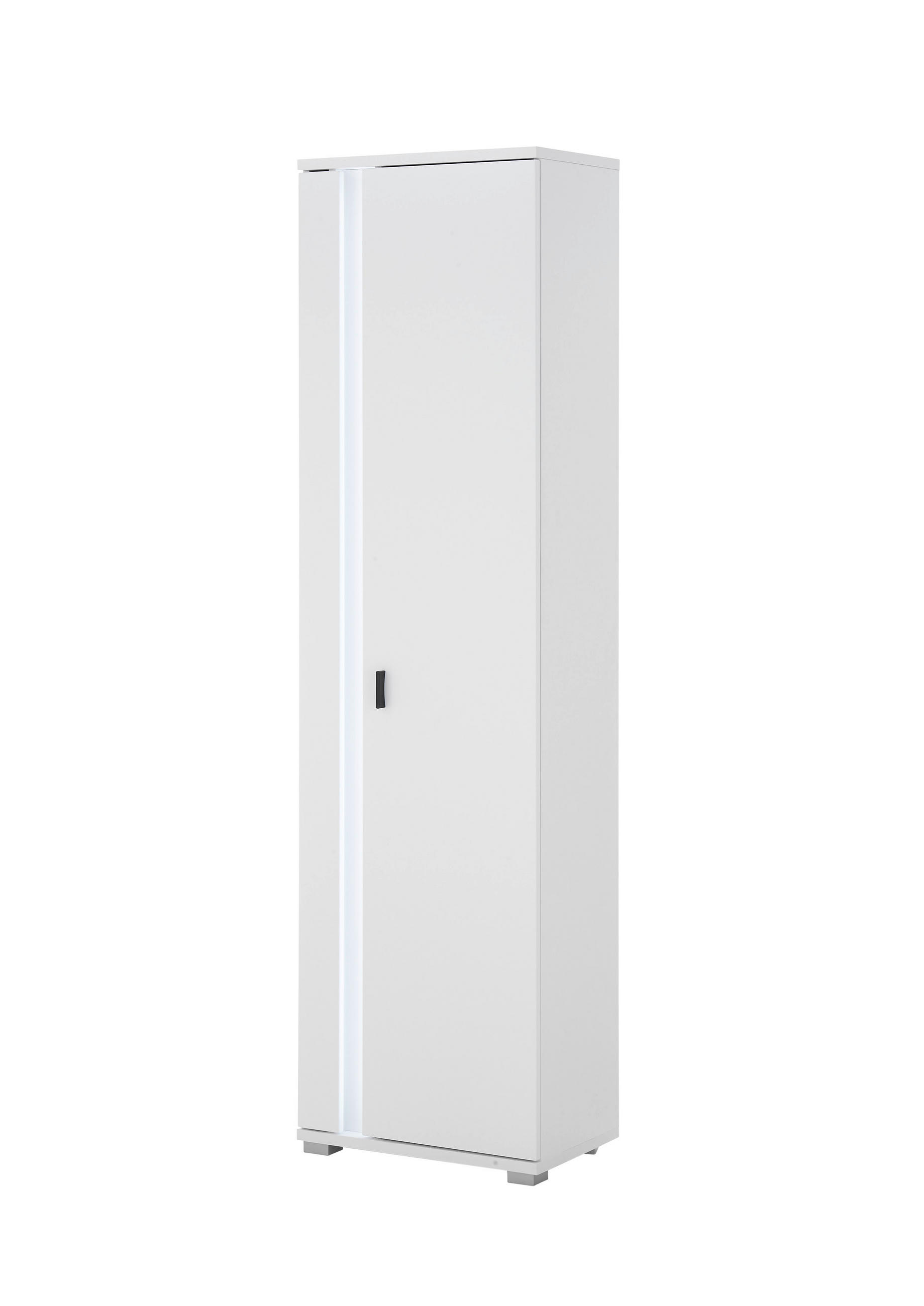 STAURAUMSCHRANK M19 Weiß Matt 55/200/35 cm rechts - Weiß, Holzwerkstoff (55/200/35cm) - Livojo
