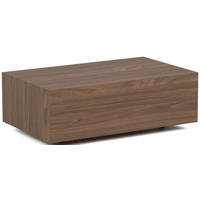 COUCHTISCH Noma Rechteckig in Nussbaum Braun, Blockform mit versteckten Rollen 90/55/28 cm - Walnussfarben/Schwarz, Holzwerkstoff (55/90/28cm) - WFL GROUP
