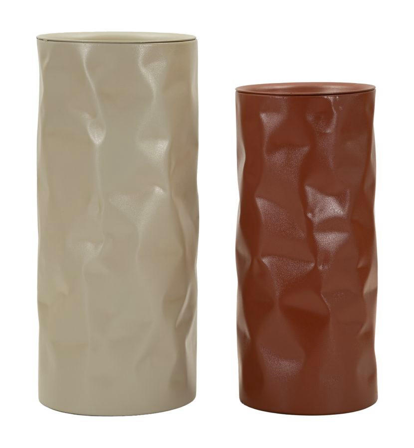 BEISTELLTISCHE IM 2ER-SET Norimberga, rot und weiß, Metall, Höhen 70 und 60 cm - Rot/Weiß, Metall (30/30/70cm) - Mauro Ferretti