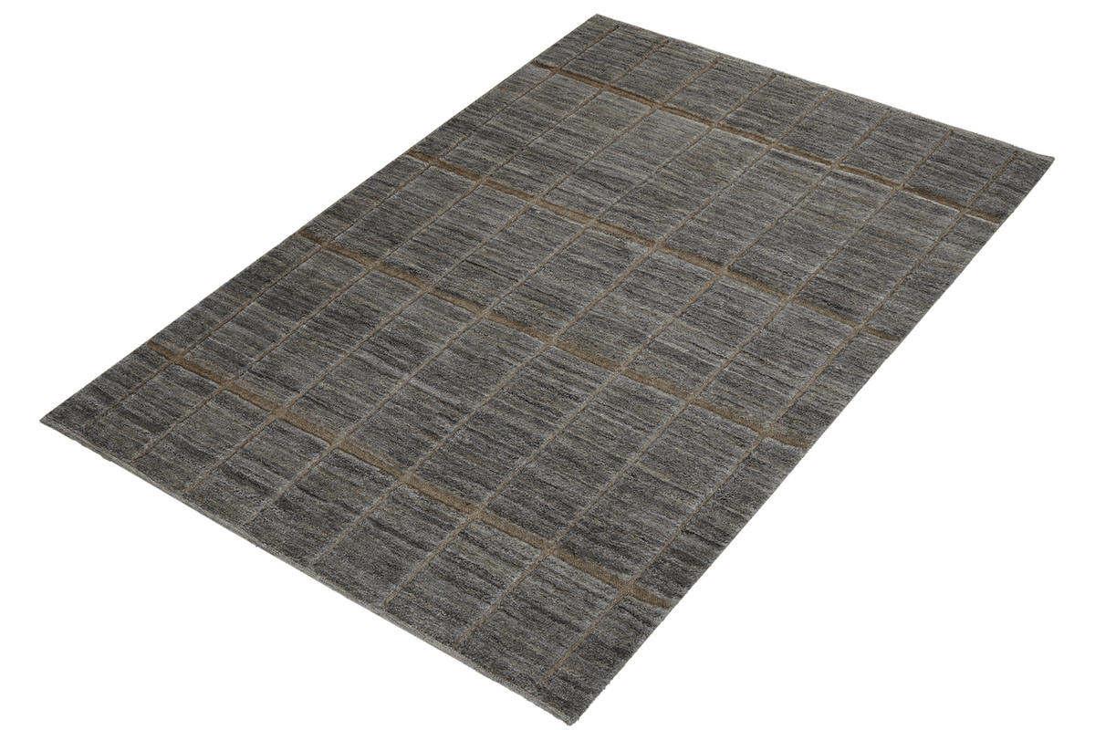 GABBEH-TEPPICH handgeknüpft Grau 185/158 cm Schurwolle - Grau, Textil (158/185cm) - Looma
