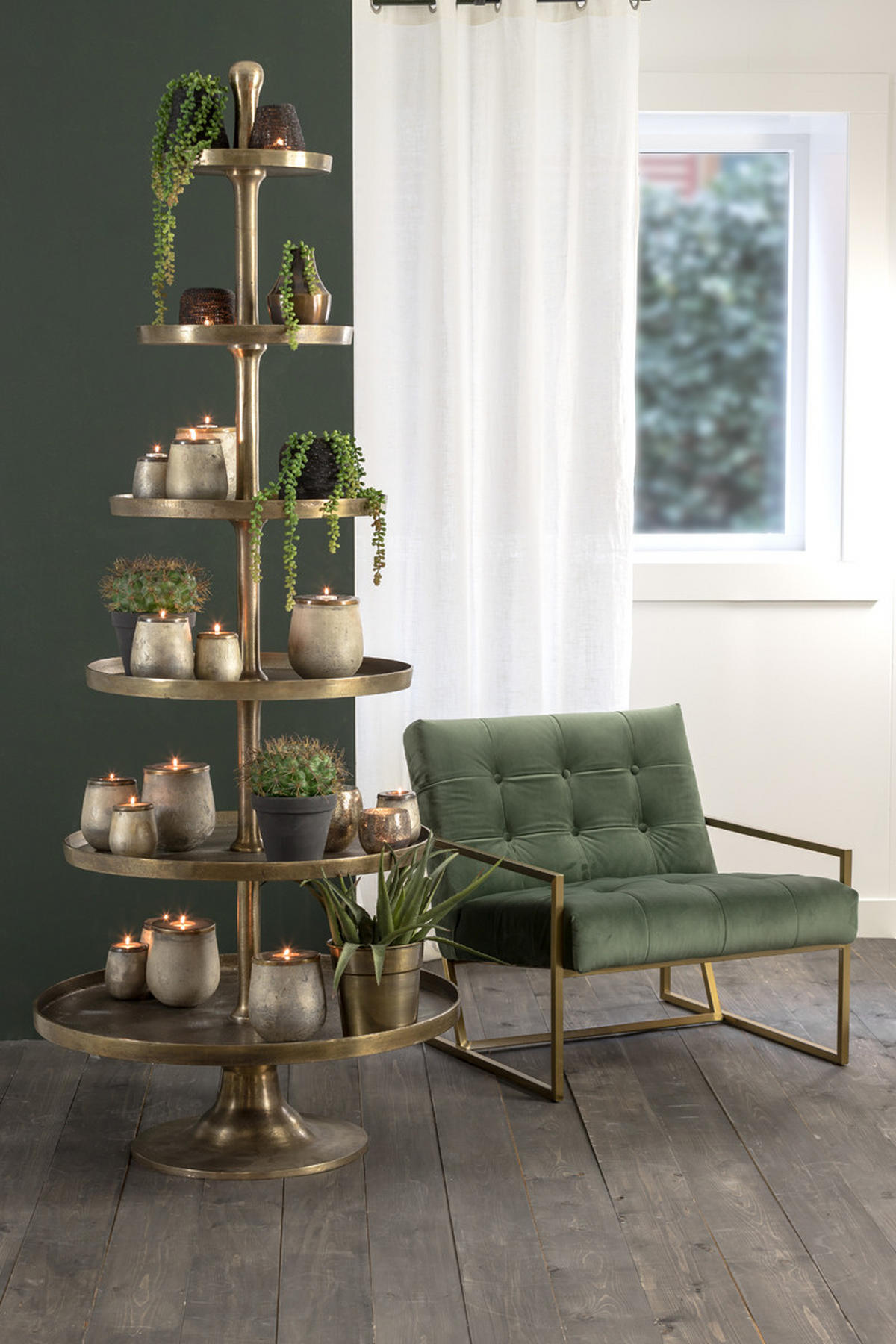 ETAGERE Hokksund Bronze Ø80/200 cm - Bronzefarben, Metall (80/200cm) - Light & Living