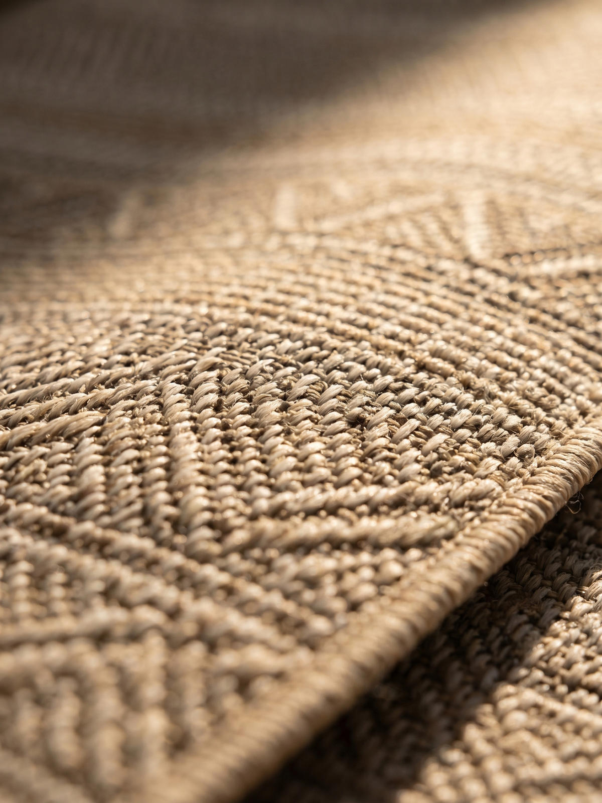 TEPPICH Outdoor VENTOUX in Beige, im Ethno-Stil, Ø 80 cm - Beige, Textil (80/80cm) - KADIMA DESIGN