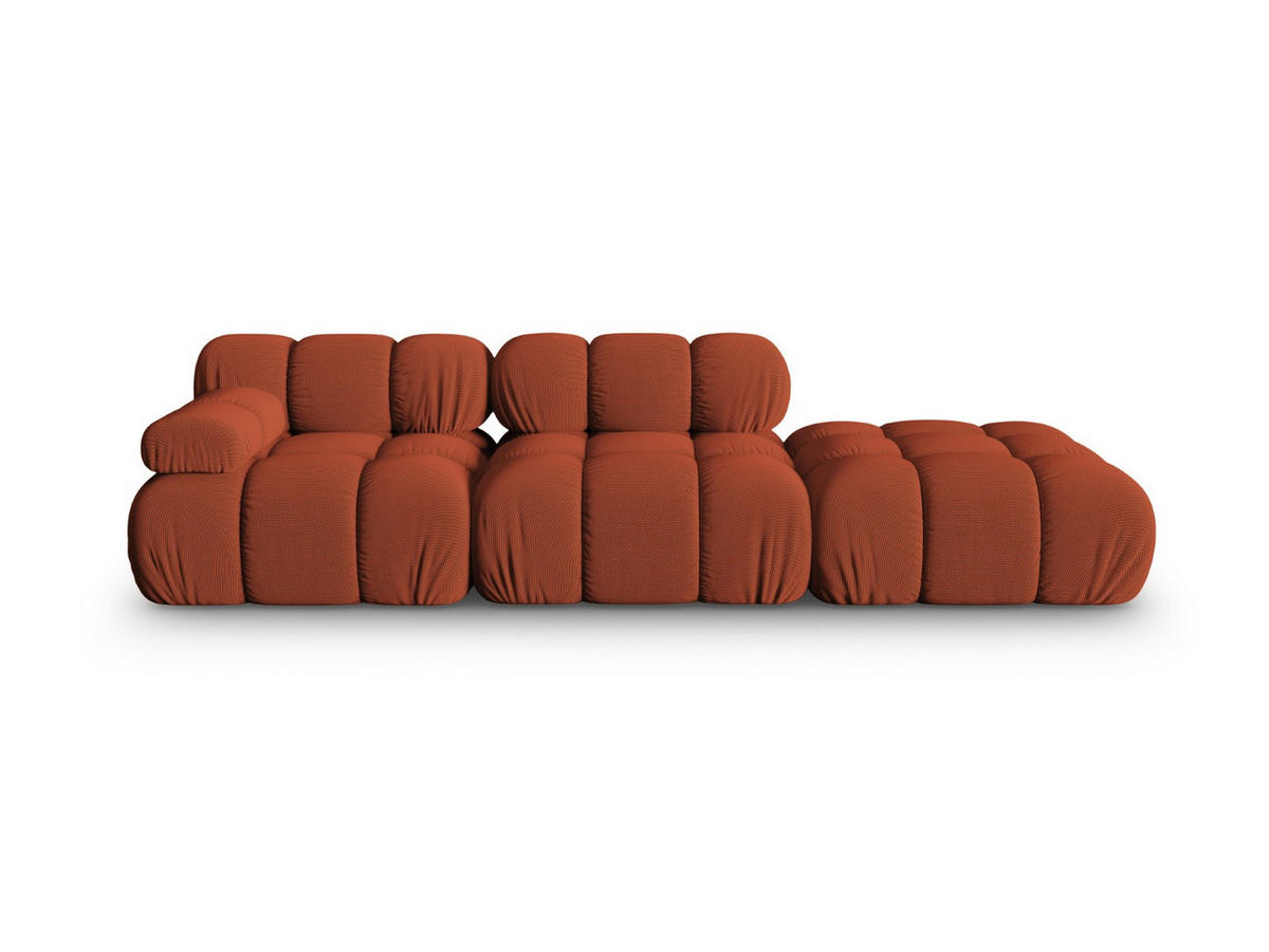 SOFA modular rechts Bellis aus 3D-Stoff ziegelstein 4 Sitzplätze - Orange, Textil (282/70/94cm) - Micadoni