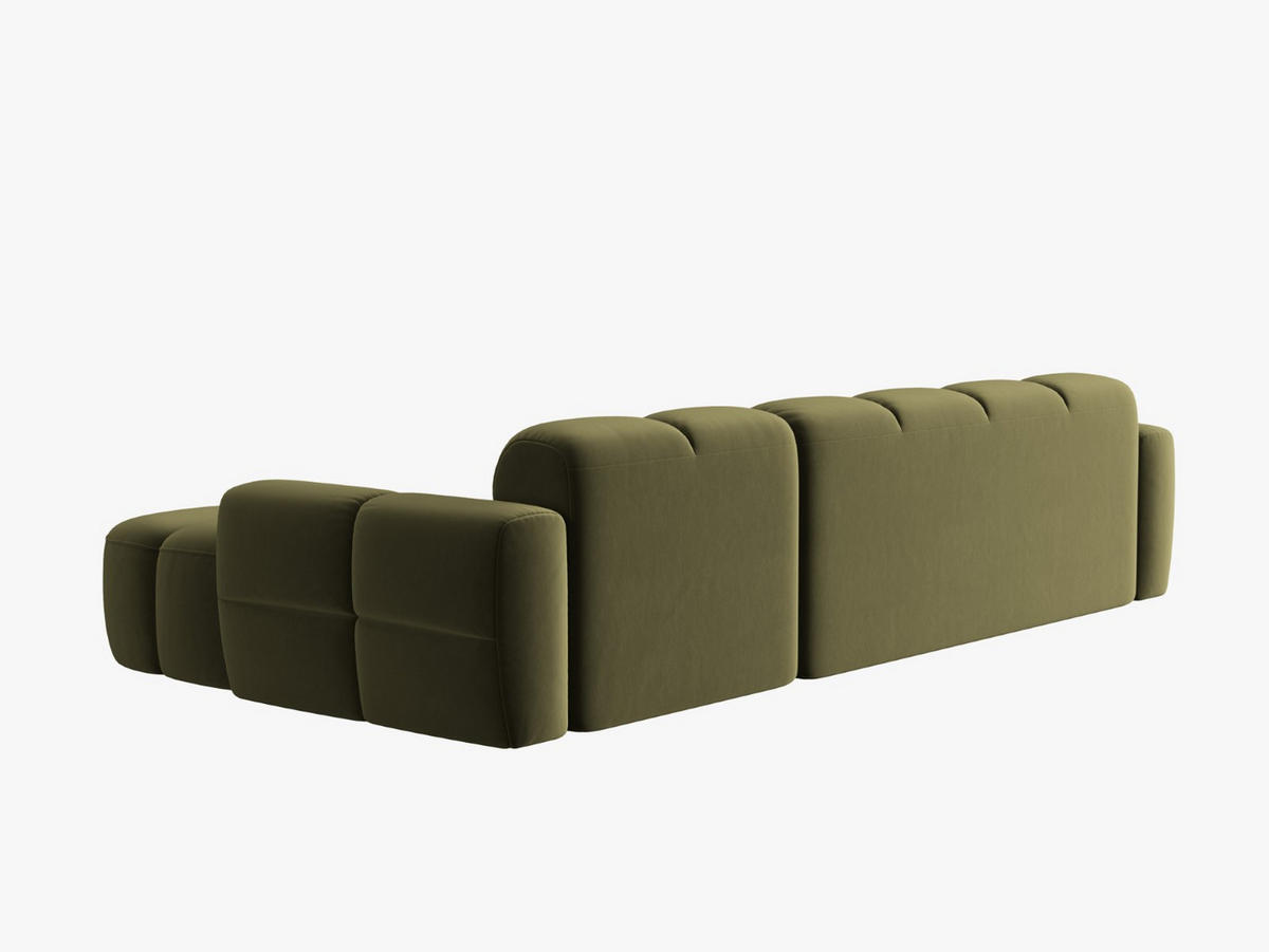 ECKSOFA rechts Lisa aus Samt hellgrün 4 Sitzplätze - Hellgrün, Textil (170/310cm) - Micadoni