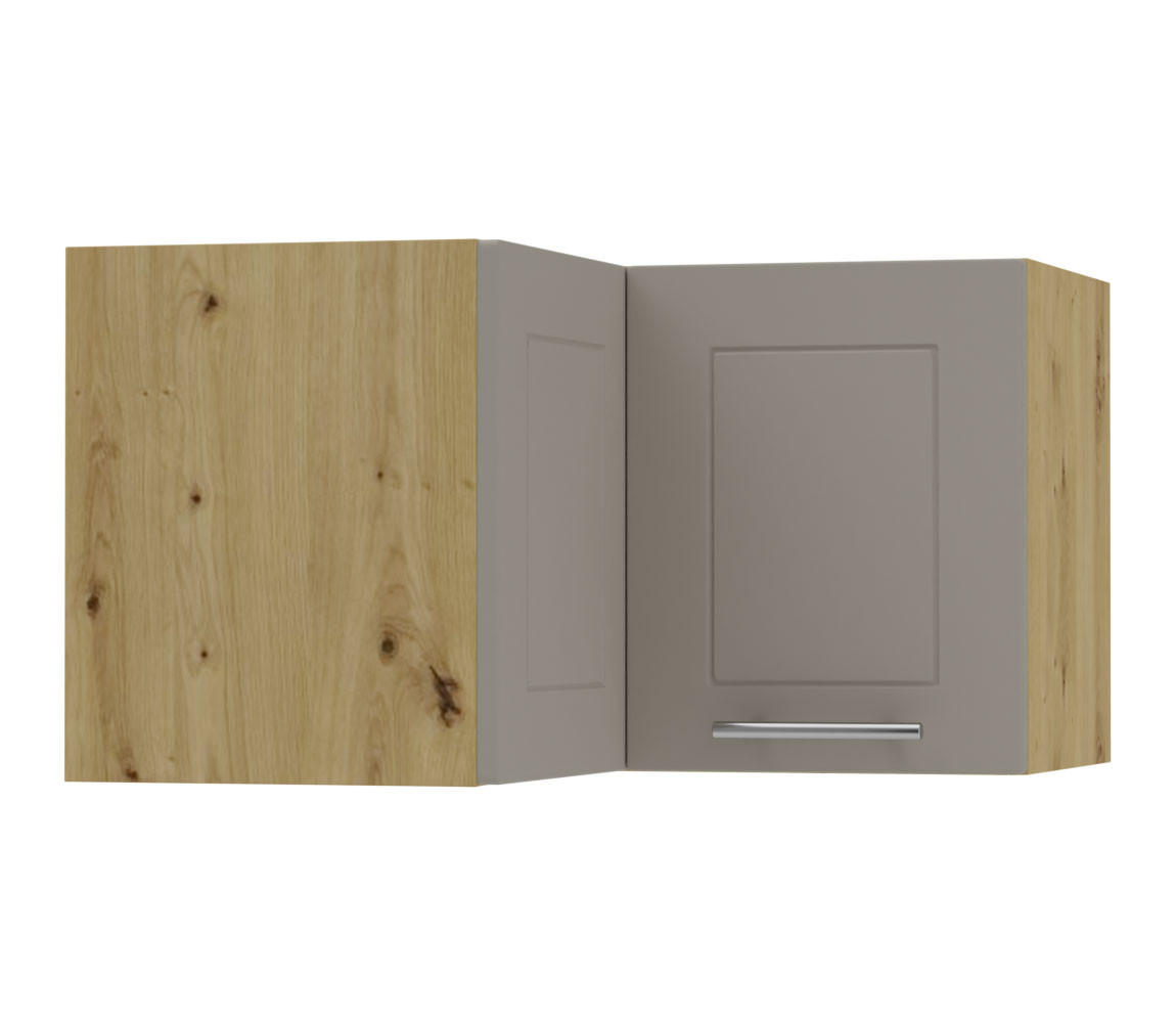 ECKHÄNGESCHRANK Kvantum W12/60/36 Beige Matt / Eiche Artisan Matt 60 / 60 / 36cm - Beige/Eiche Artisan, Holz/Holzwerkstoff (60/36/60cm) - Feldmann-Wohnen