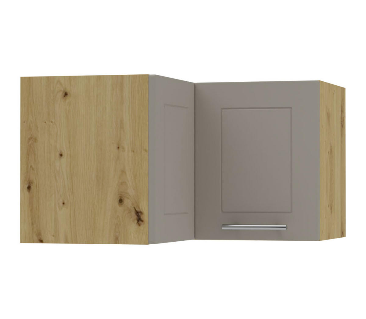 ECKHÄNGESCHRANK Kvantum W12/60/36 Beige Matt / Eiche Artisan Matt 60 / 60 / 36cm - Beige/Eiche Artisan, Holz/Holzwerkstoff (60/36/60cm) - Feldmann-Wohnen