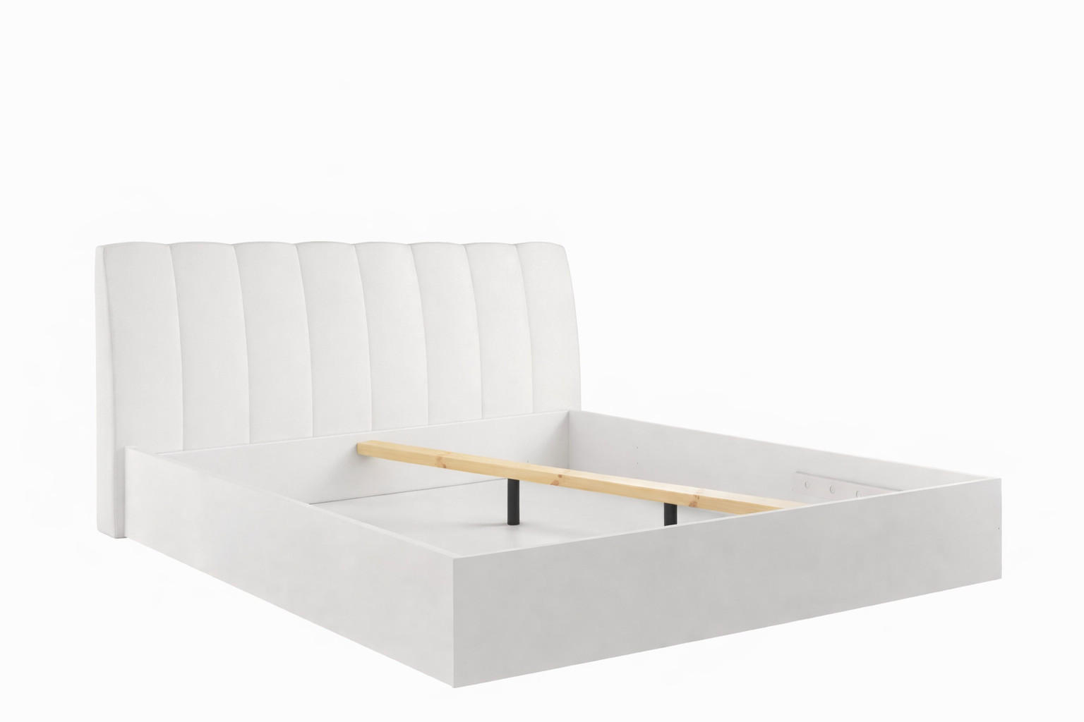 BETT ITAVIA – Liegefläche 160×200 cm – mit lattenrost , ohne Bettkasten Alpinweiß - Weiß, Holzwerkstoff (160/200cm) - Milaros Markt