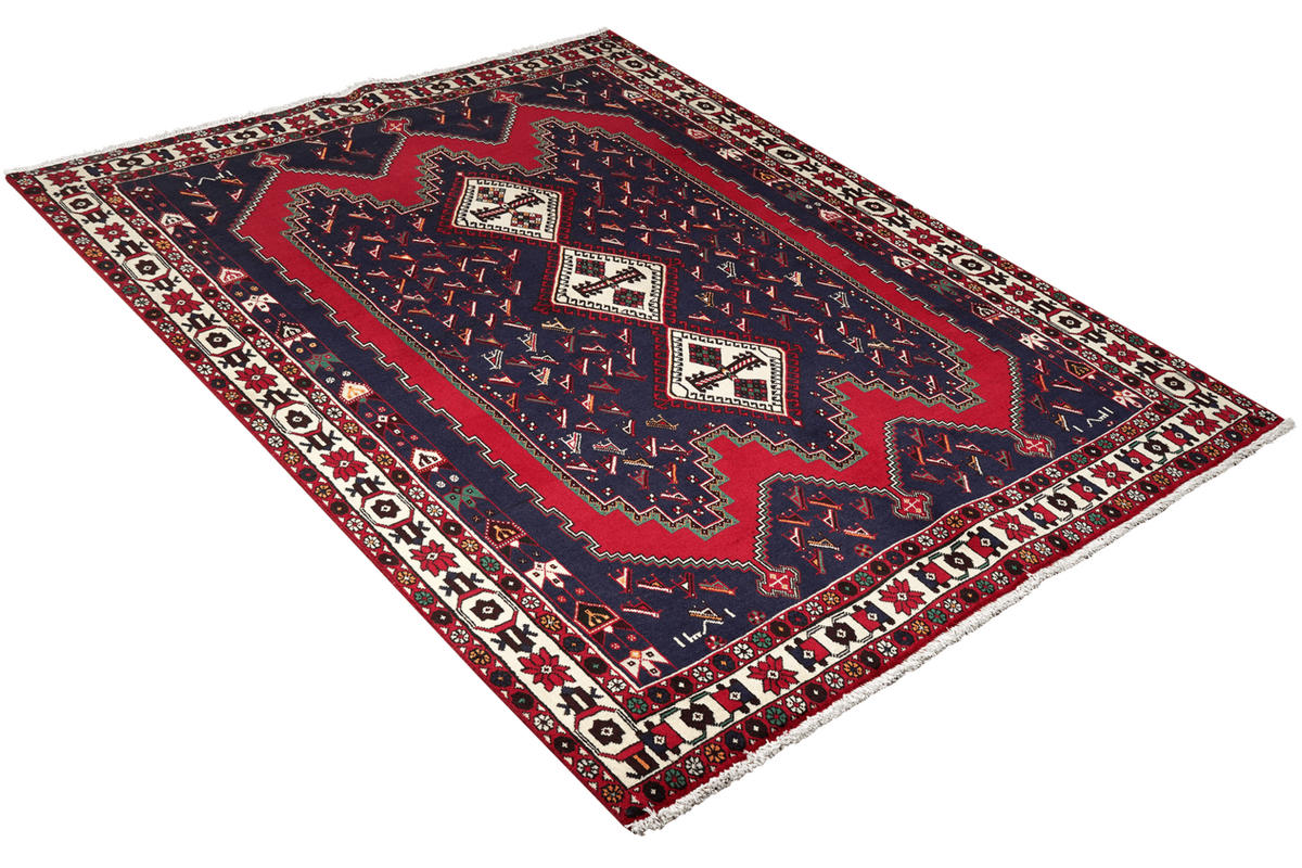 ORIENTTEPPICH handgeknüpft Afshar Blau 219/168 cm Schurwolle - Blau, Textil (168/219cm) - Looma