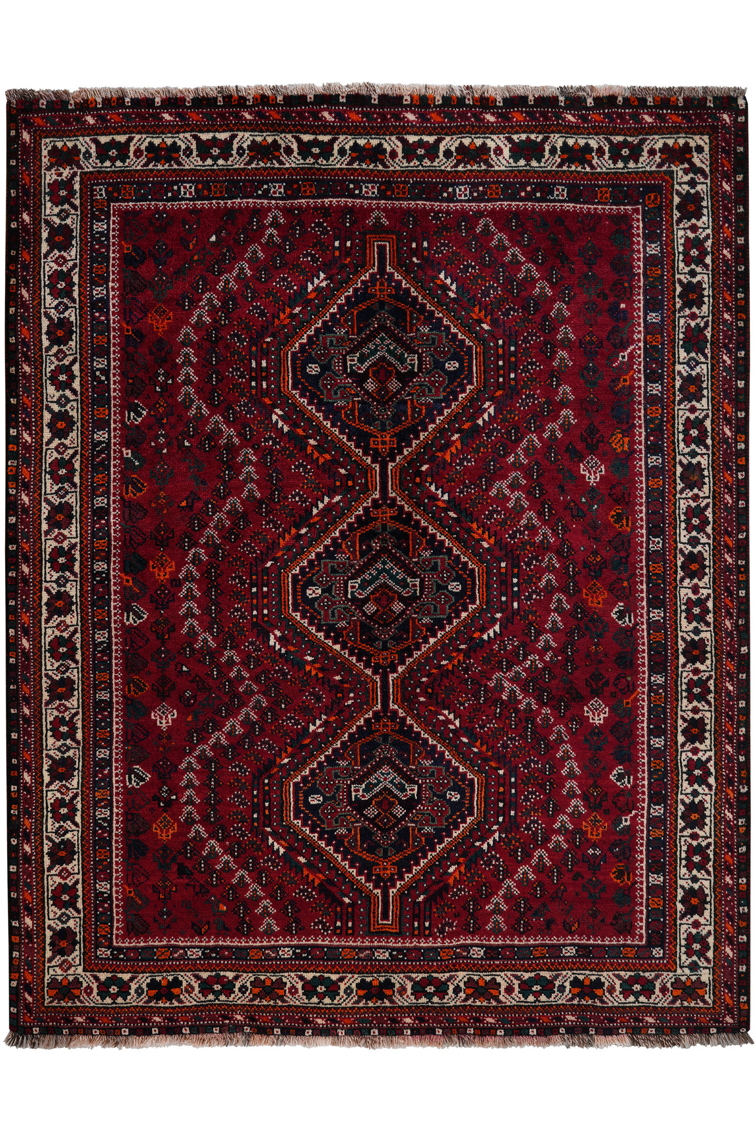 TEPPICH Gashgai Rot 203/164 cm Schurwolle - Rot, Textil (164/203cm) - Looma