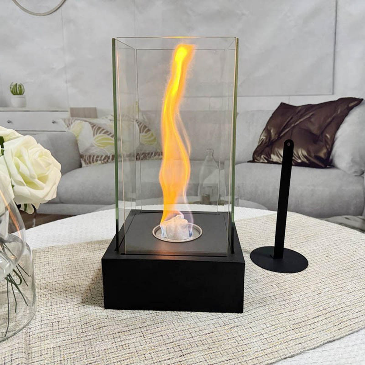 BIOETHANOL-KAMIN Schwarz 16.4/16.4/30.5 cm - Schwarz, Metall (16.4/30.5/16.4cm) - Authentics